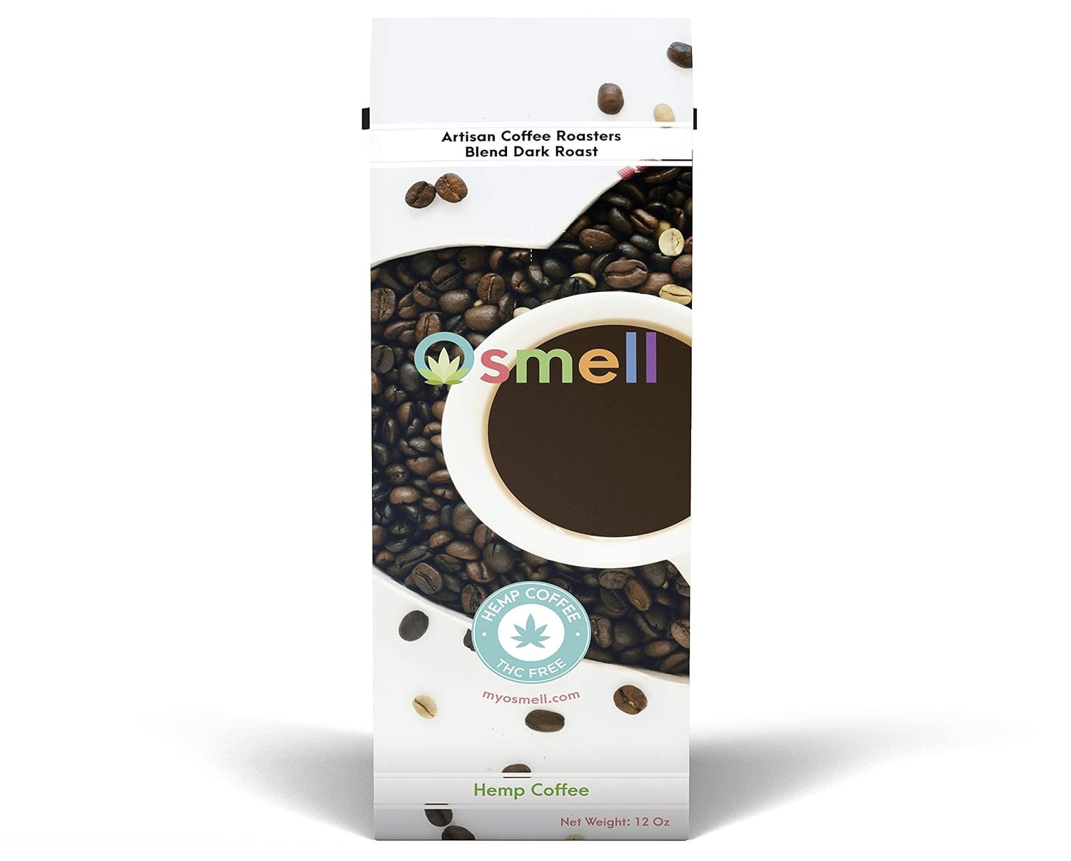 Hemp Coffee 100% Colombian Coffee Blend With Pure Hemp (100% Natural Hemp). Ground Coffee, Artizan Coffee Roasters, DARK ROAST (HEMP Coffee, 12 Ounce)