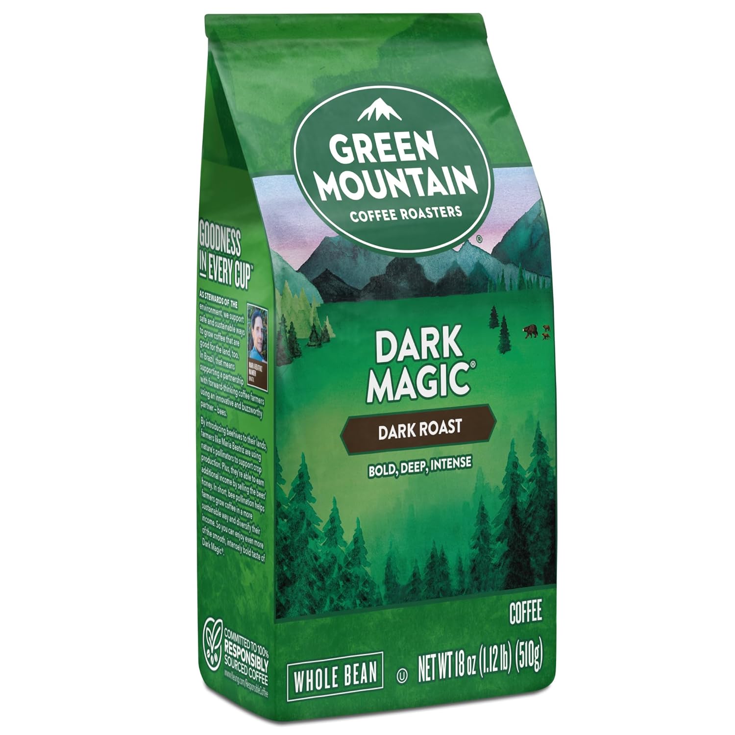 Green Mountain Coffee Roasters Dark Magic, Whole Bean Coffee, Bagged 18 oz