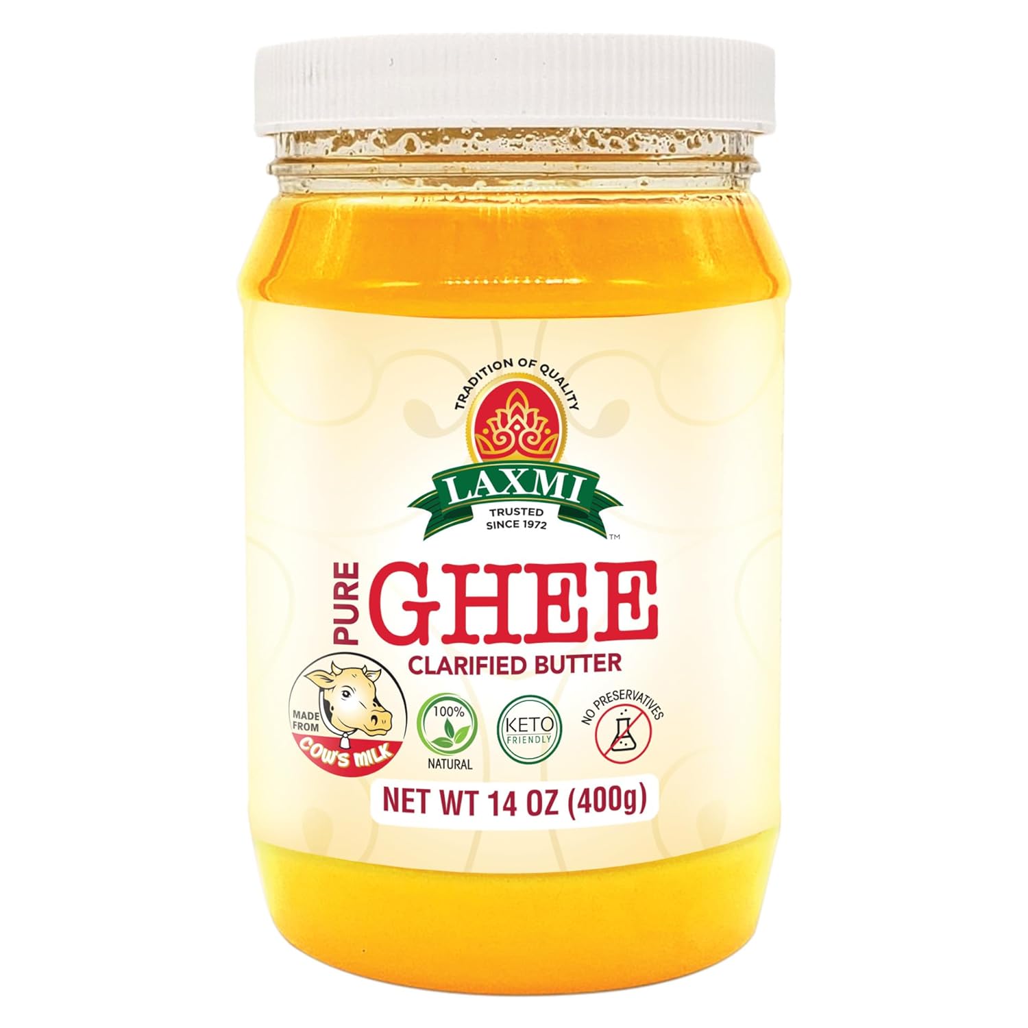Laxmi Natural Traditional Indian Style Pure Cow Ghee - 16oz