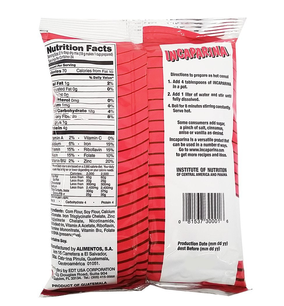 Incaparina Hot Cereal 15.9oz 6 Pack