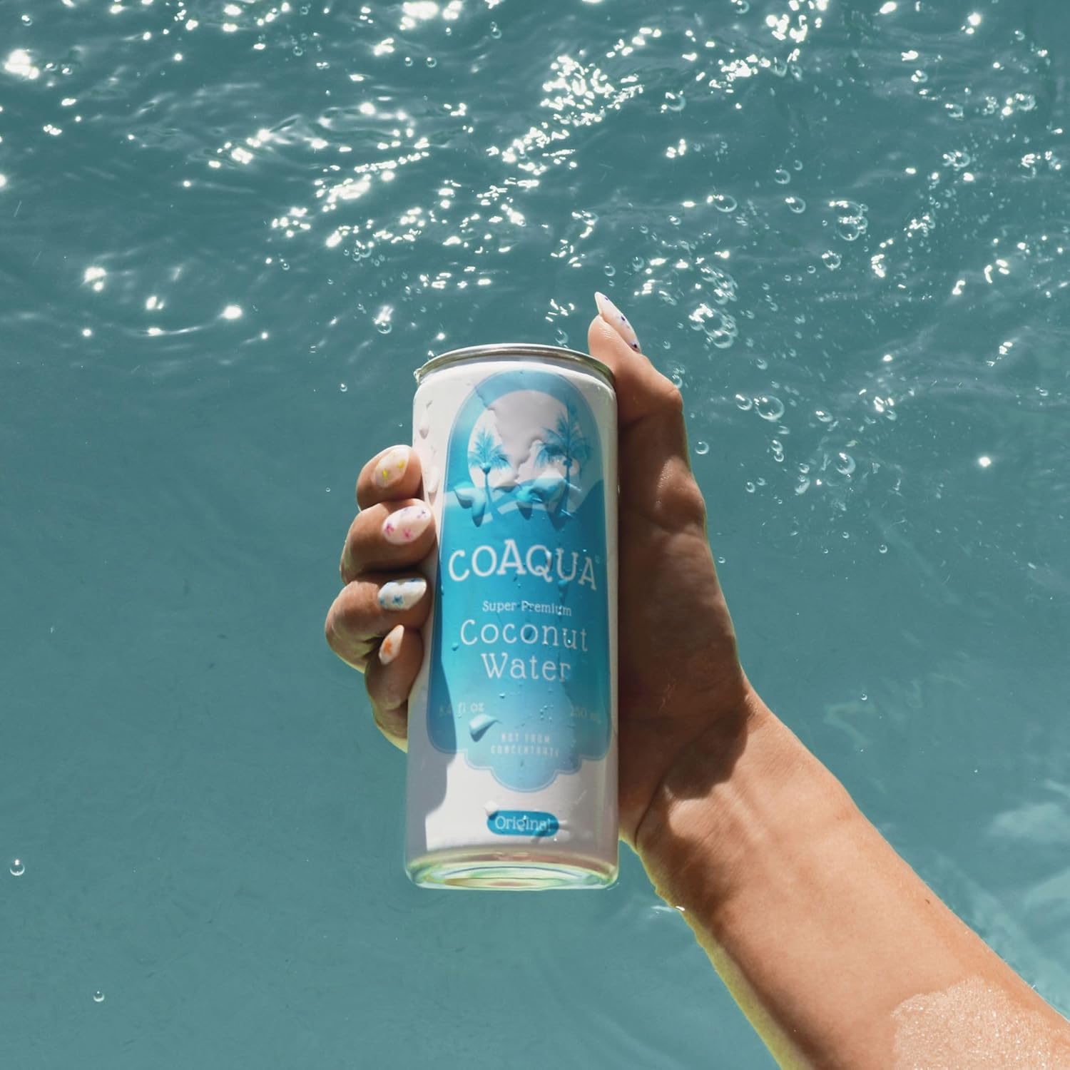 CoAqua Organic Coconut Water, 24 Pack, Natural Electrolytes for Hydration, Naturally Sweet Electrolyte Drink Potassium, Pure Coconut Water Not from Concentrate, Fat Free, Low Sugar, 8.4 Fl Oz Cans