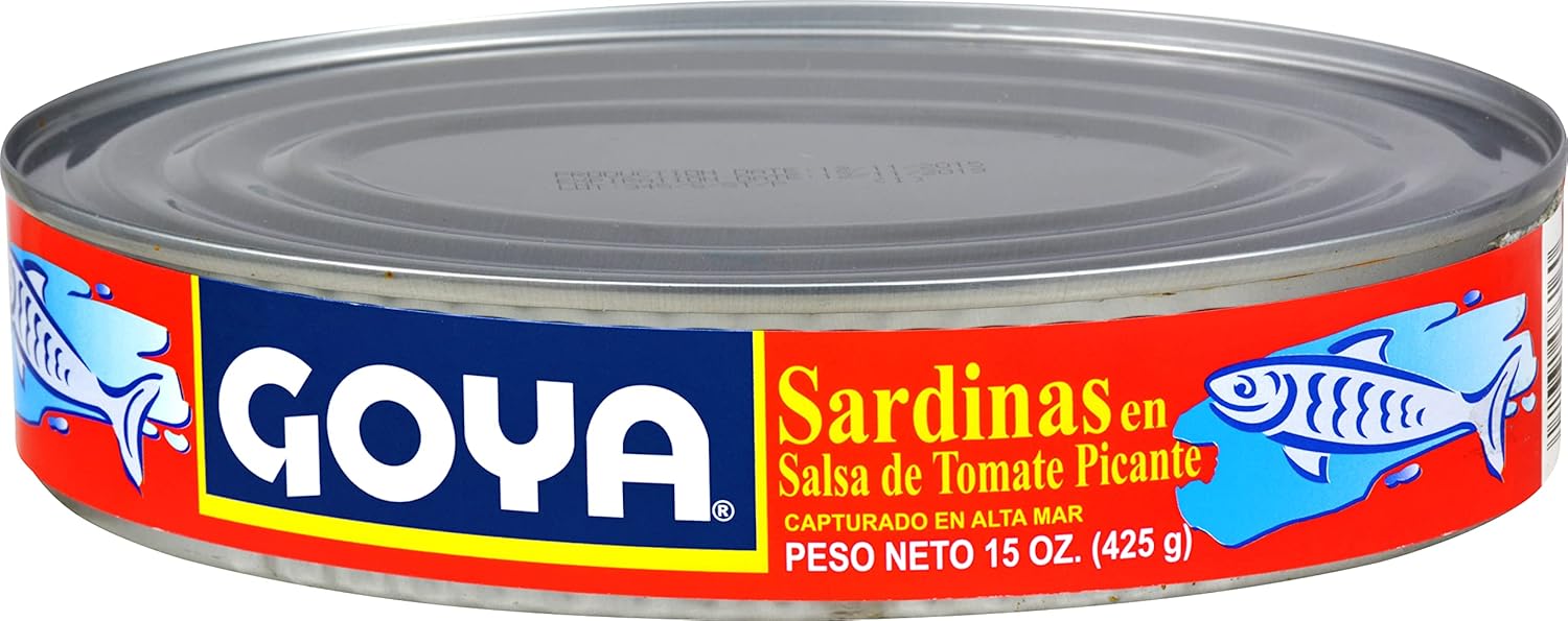 Goya Foods Sardines in Hot Tomato Sauce, 15 Ounce (Pack of 24)