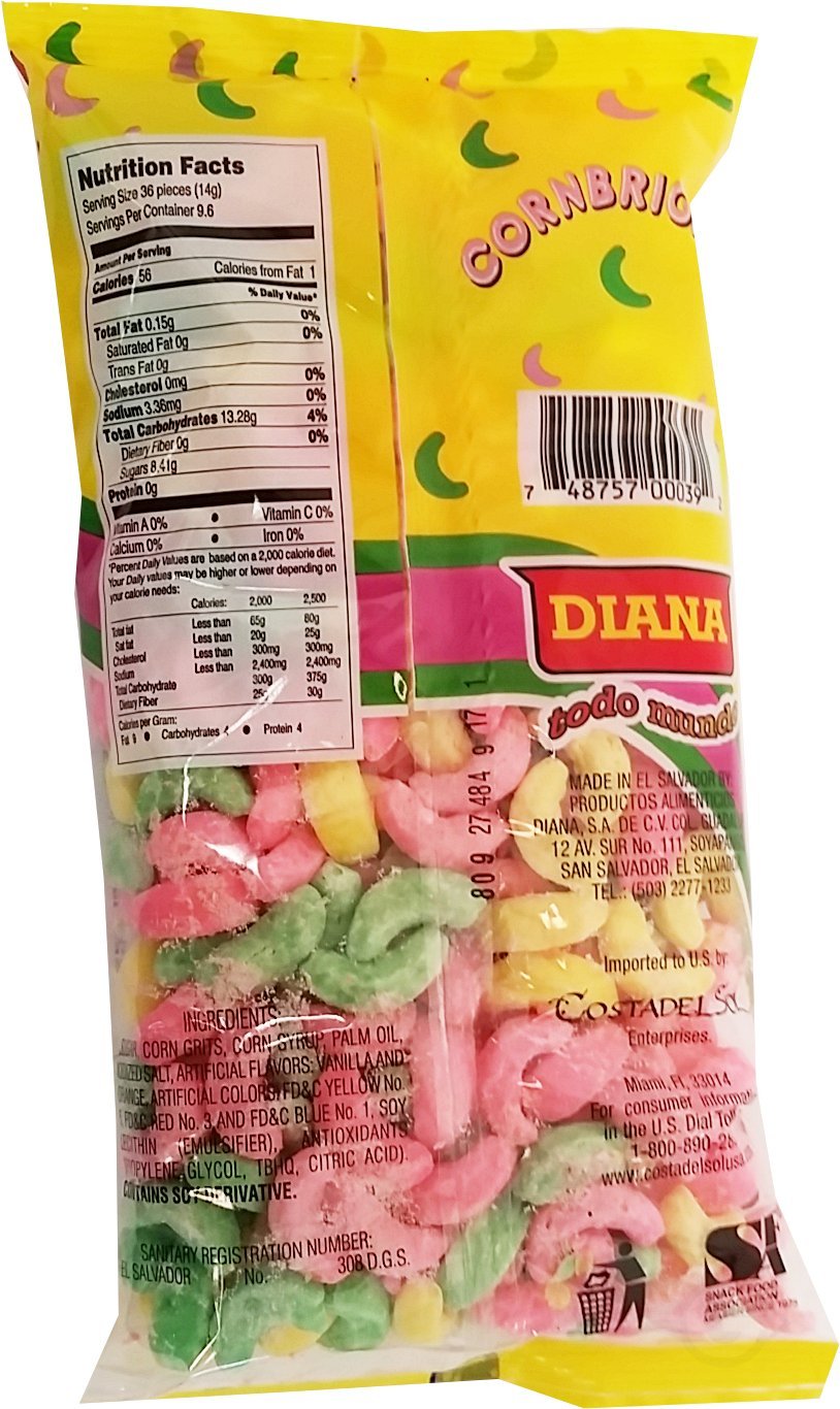 Prodiana Corn Brigths 4.76 oz - Elotitos Cubiertos de Vainilla de Colores (Pack of 6)