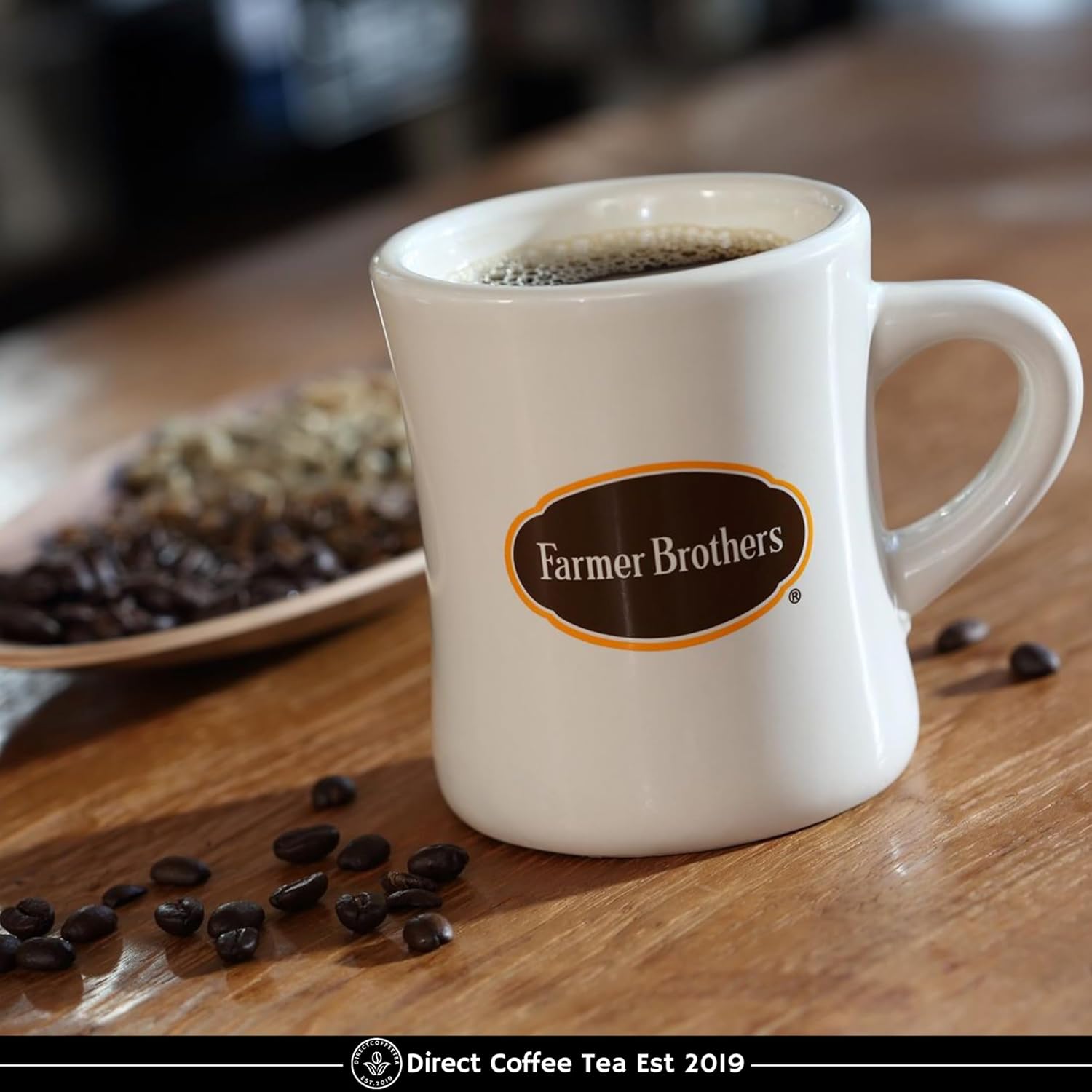 Farmer Bros Premium 100% Arabica Ground Coffee – Medium Roast, 5-lb Bag with Nutty & Chocolatey Notes – Includes Direct Coffee Tea Est 2019 Barista Spoon with Clip