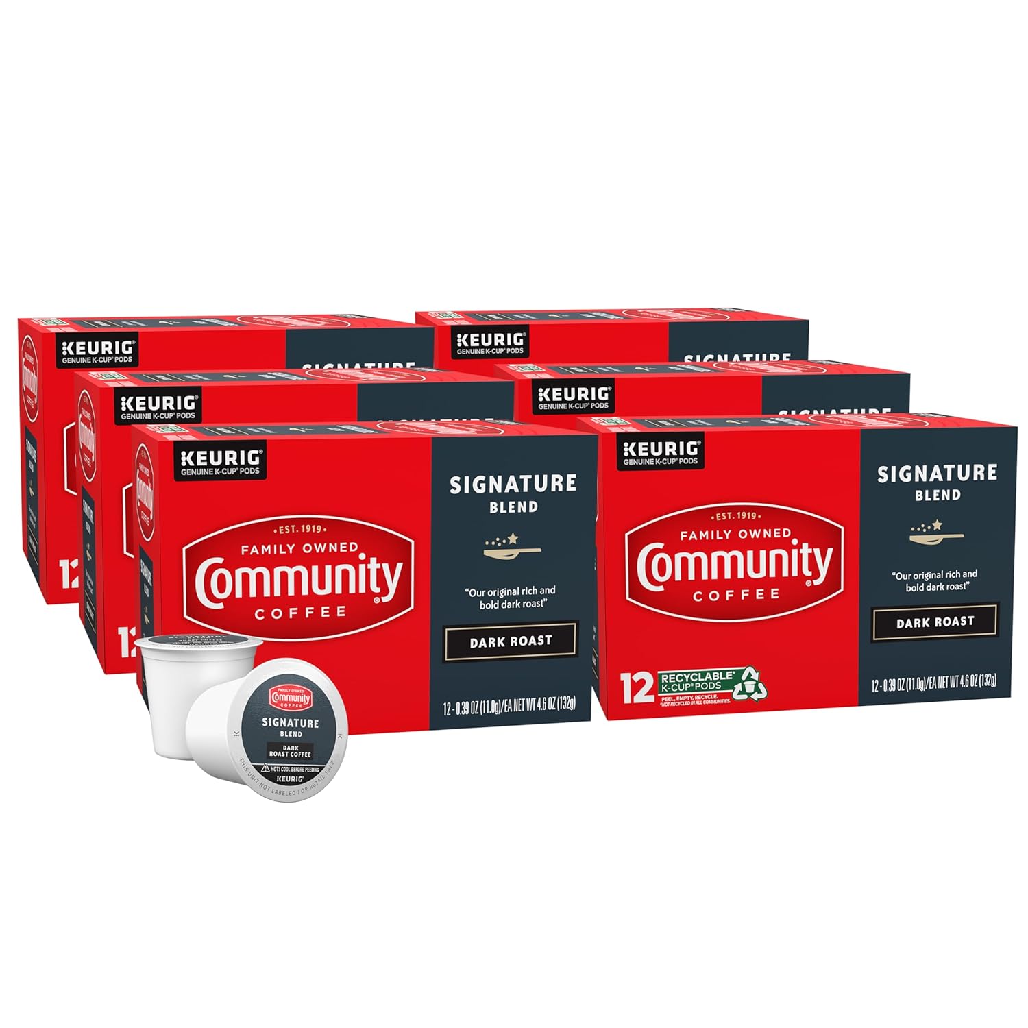 Community Coffee Breakfast Blend, Medium Roast, Single-Serve Keurig K-Cup Pods, 32 Count (Pack of 4)