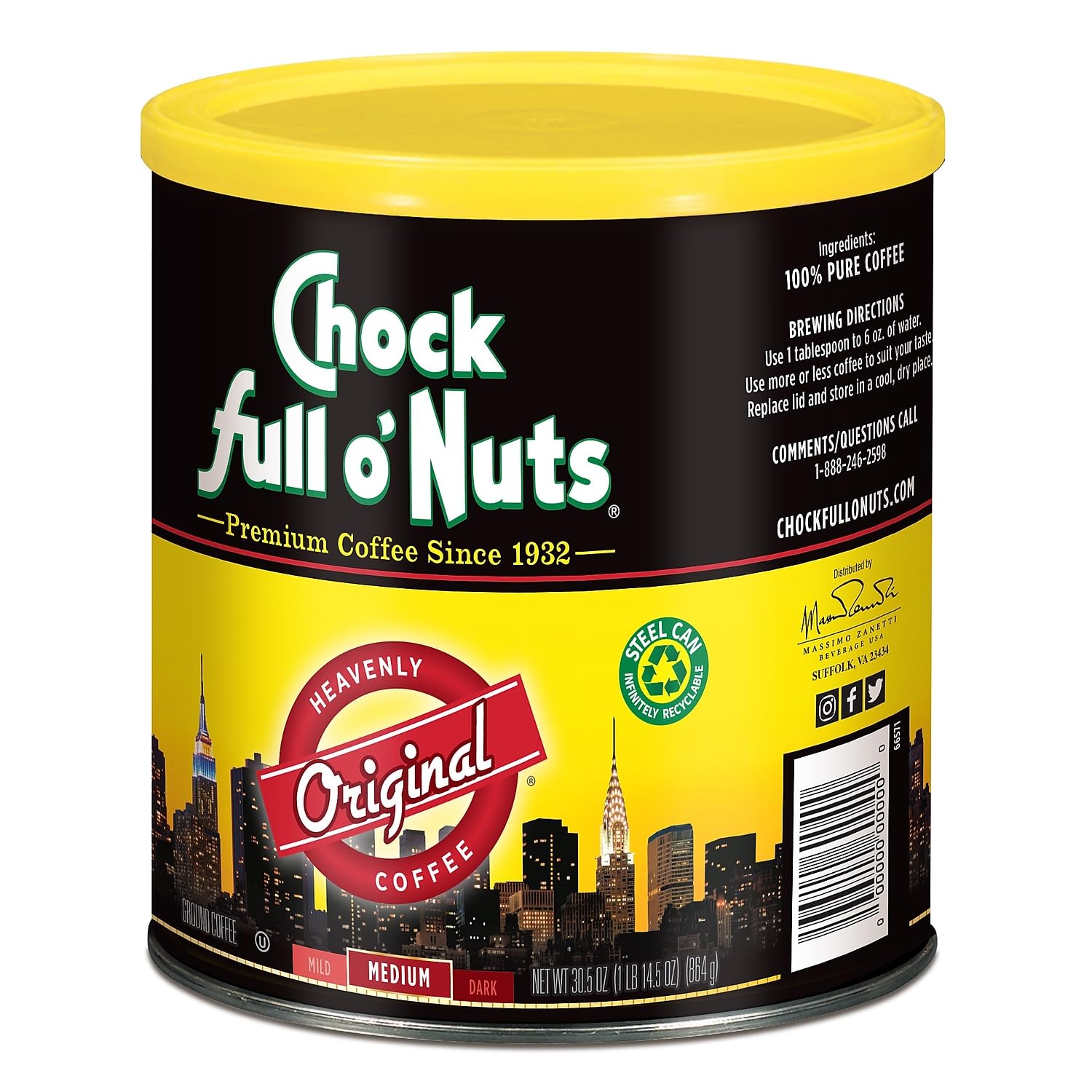 Chock full o'Nuts 1852817 Chock full o'Nuts Original Blend Ground Coffee