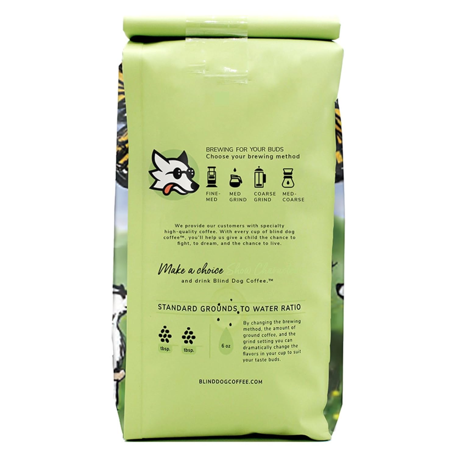 Blind Dog Coffee - Tanners House Blend Ground Coffee - Medium Roast - Flavor Notes of Milk Chocolate and Caramel - USDA Organic, Non GMO & No Additives - 12 Ounce