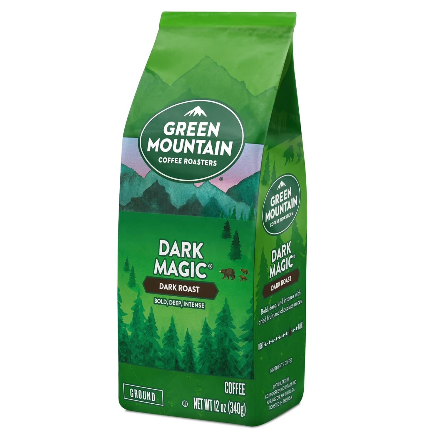 Green Mountain Coffee Roasters, Dark Magic, Ground Coffee, Dark Roast, Bagged 12oz.