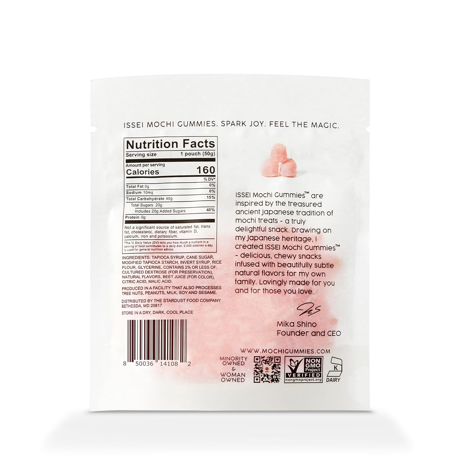 ISSEI Mochi Gummies Chewy Candy | Soft & Chewy | Award Winning | Gelatin-Free, Non-GMO, Kosher | Delicious Snack | 1.76 Oz (1.76 Ounce, WATERMELON)