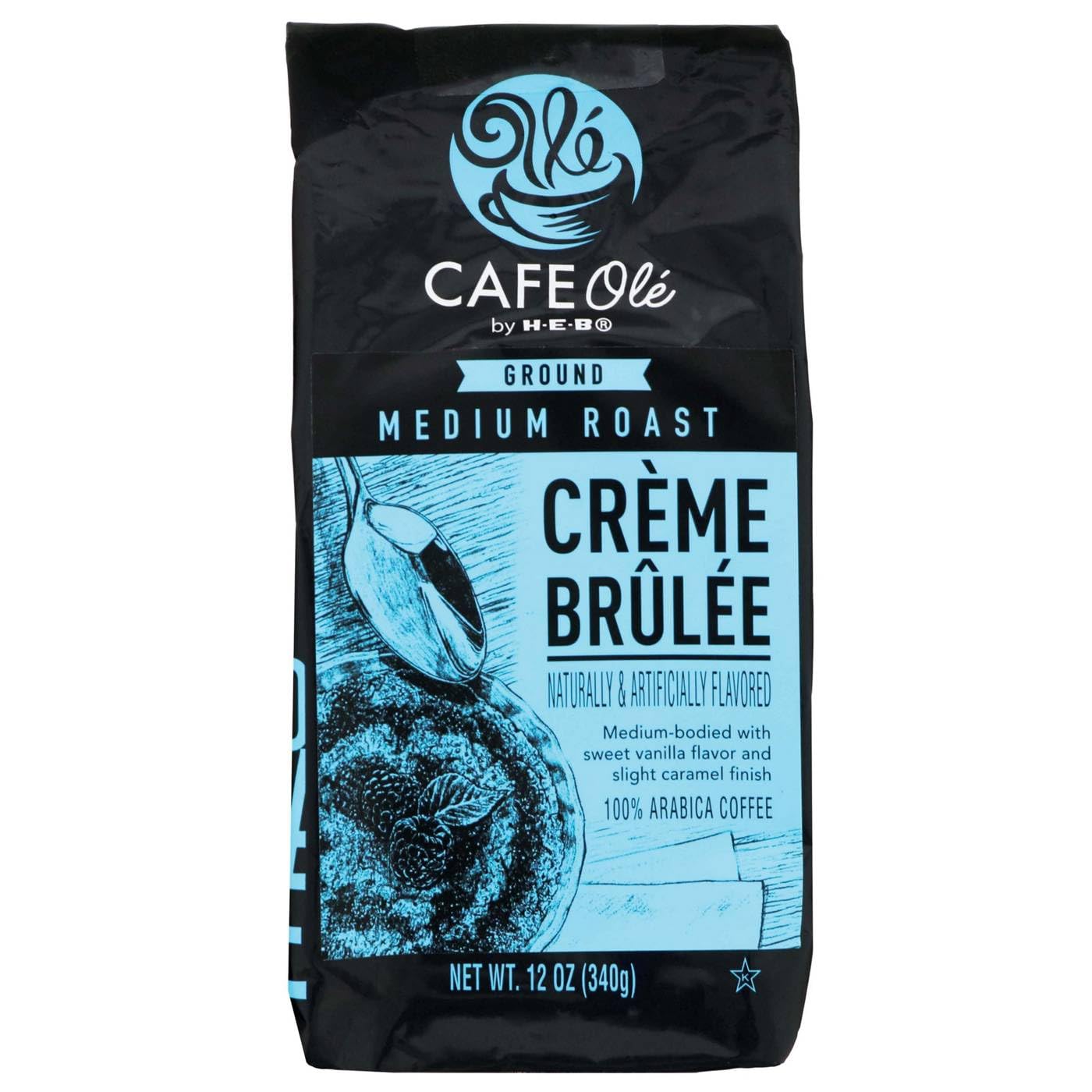 HEB CAFE Olé Creme Brulee Ground Coffee, Medium Roast, 12 oz, Pack of 3
