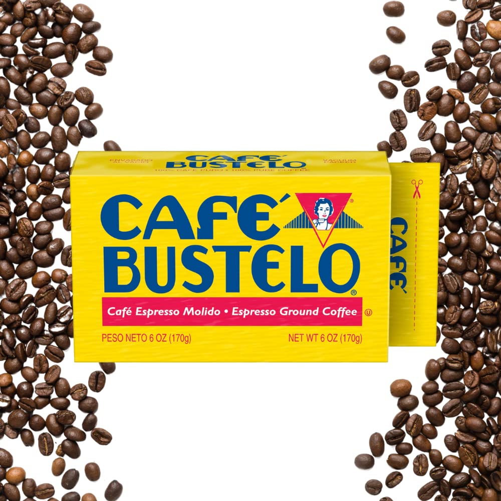 Pantry Delight Cafe Bustelo 3 Pack Espresso Ground Coffee Brick Bulk, 6 Ounces Each - Classic Bold Flavor Cuban