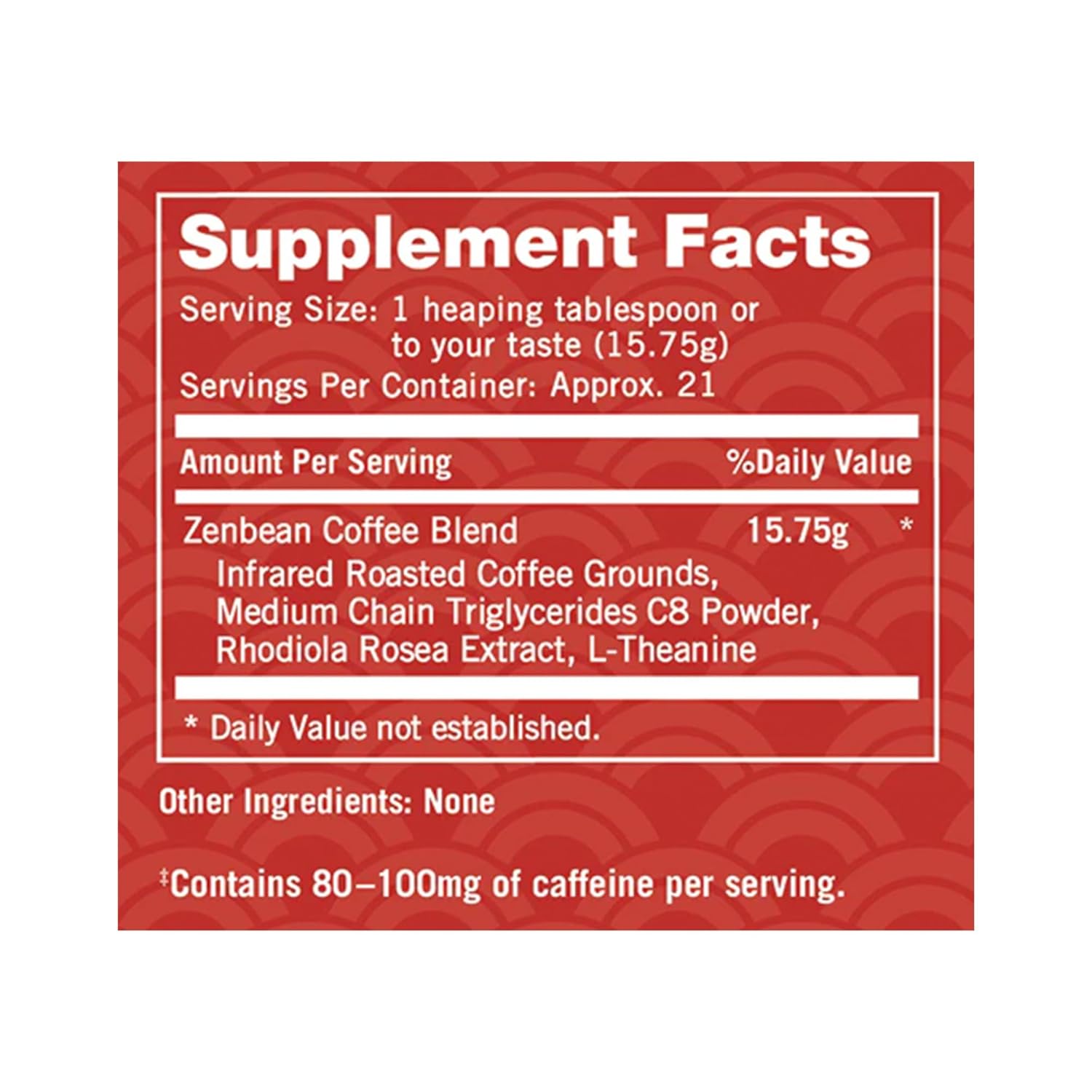 Zenbean Infrared Brew Medium Grind Low Acid Coffee - Nootropic Coffee with Rhodiola Rosea and L-Theanine, Smooth Taste, Balanced Flavor, Helps Improve Mood, Energy, and Focus