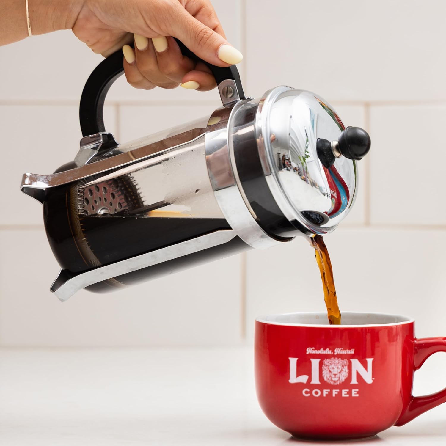 Lion Coffee French Roast, Dark Roast Ground Coffee, A Taste of Aloha - 10 Ounce Bag
