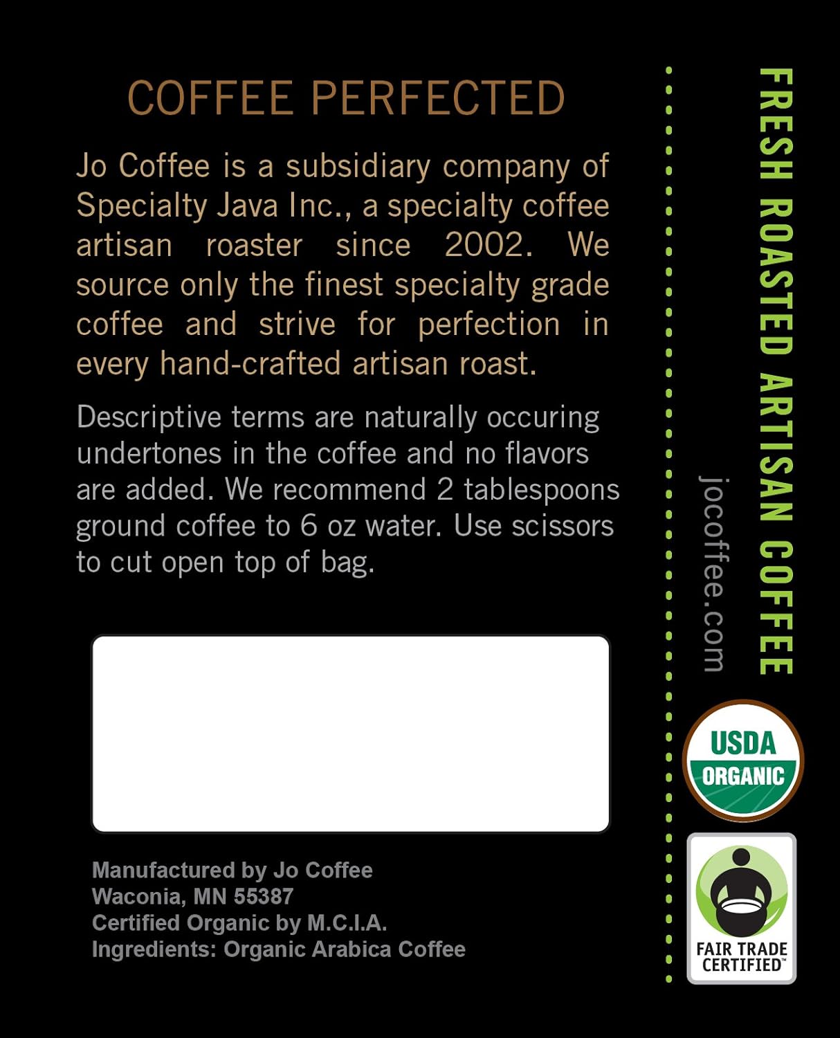 WILD JO: 12 oz, Dark French Roast Organic Coffee, Ground Coffee, Bold Strong Rich Wicked Good Coffee! Great Brewed or Cold Brew, USDA Certified Fair Trade Organic Arabica Coffee, NON-GMO Gluten Free