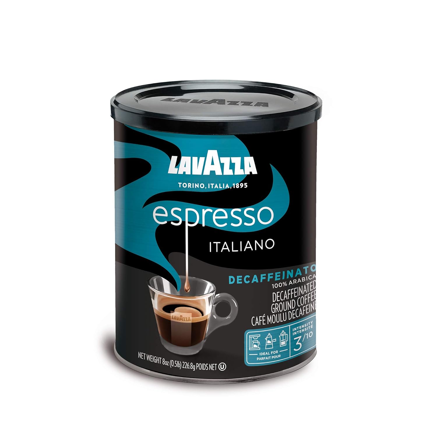 Lavazza Espresso Decaffeinato and Espresso Italiano Ground Coffee Blend (8 Oz Cans) | Authentic Italian