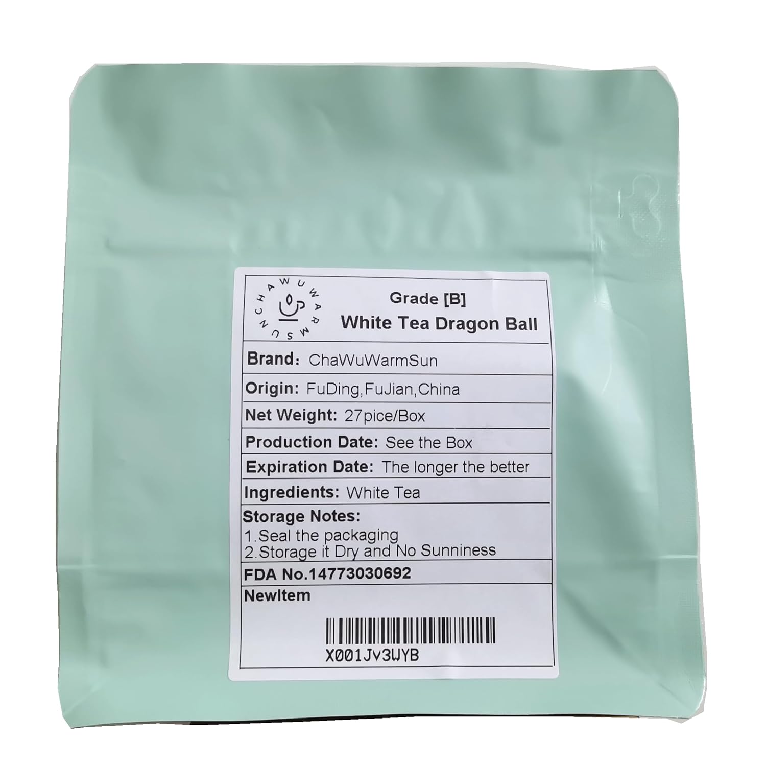 ChaWuWarmSun-[B] White Tea Dragon Ball,5oz,FuJian,China BaiCha