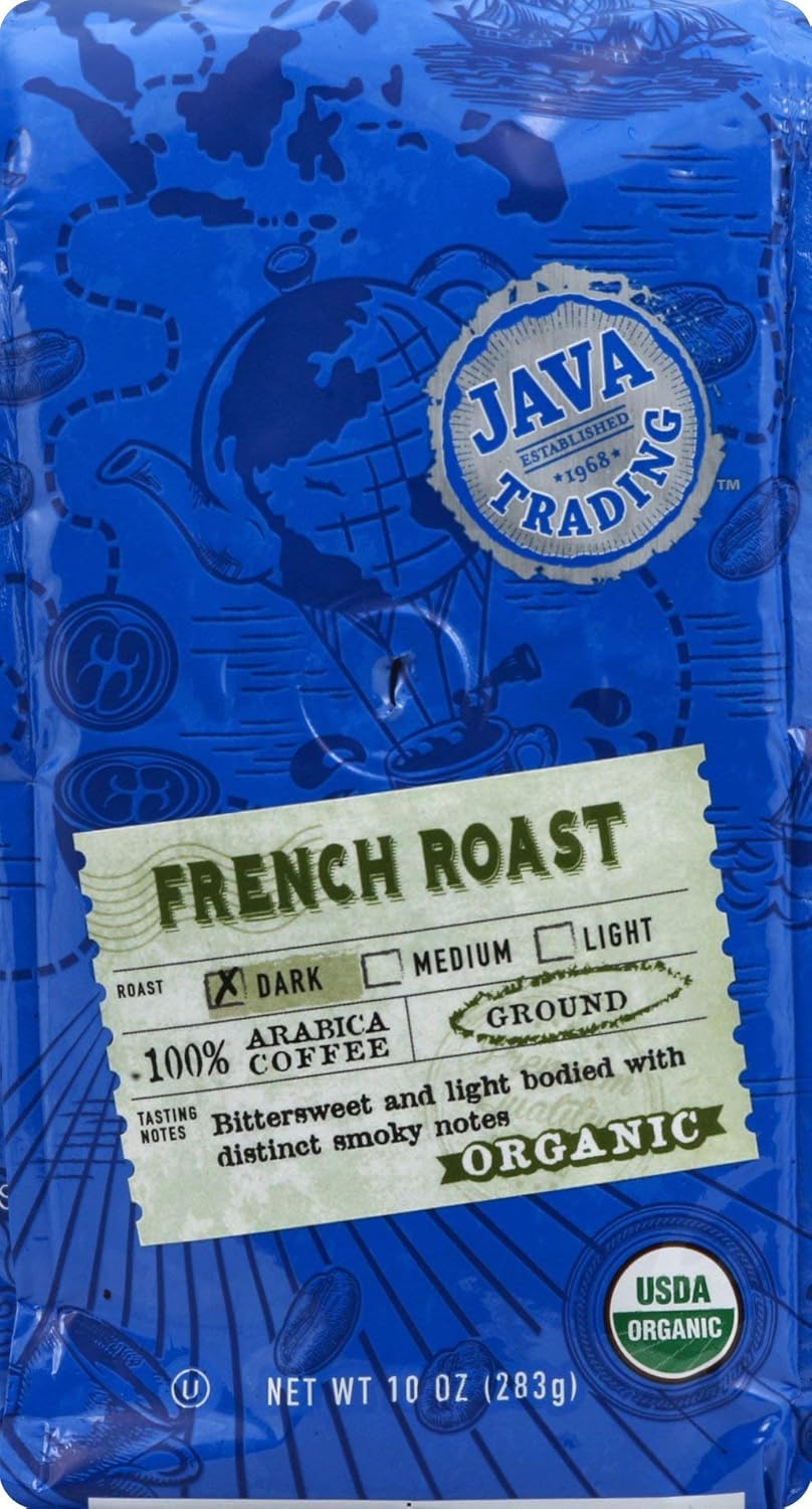 Java Trading Company Organic Ground Coffee, French Roast, 10 Oz