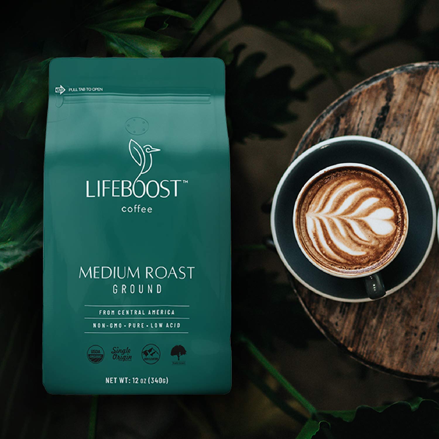 Lifeboost Coffee Whole Bean & Ground Coffee - 2 Pack Bundle - Low Acid Medium Roast x 2