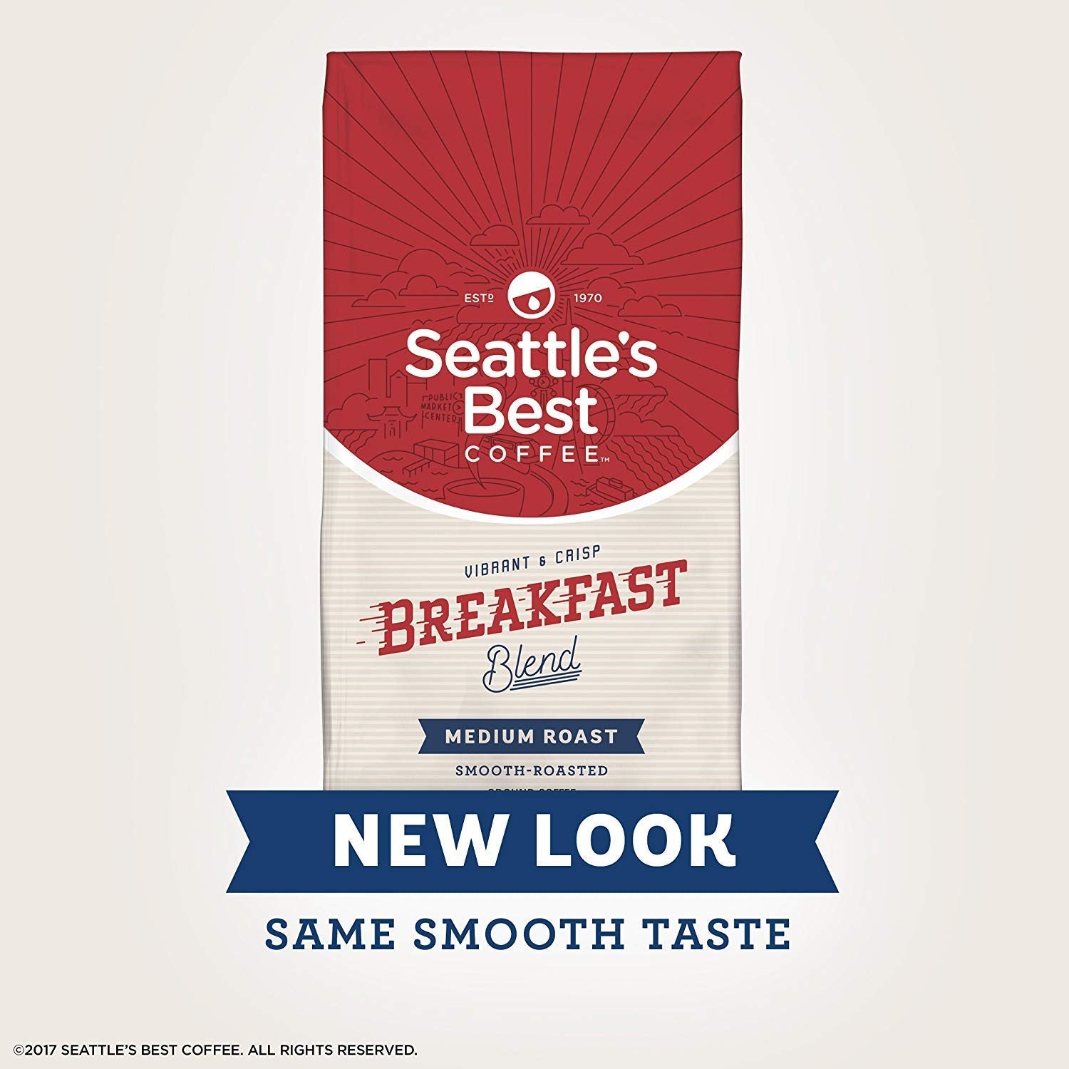 Seattle’s Best Coffee Breakfast Blend Medium Roast Ground Coffee, 12-Ounce Pack of 2