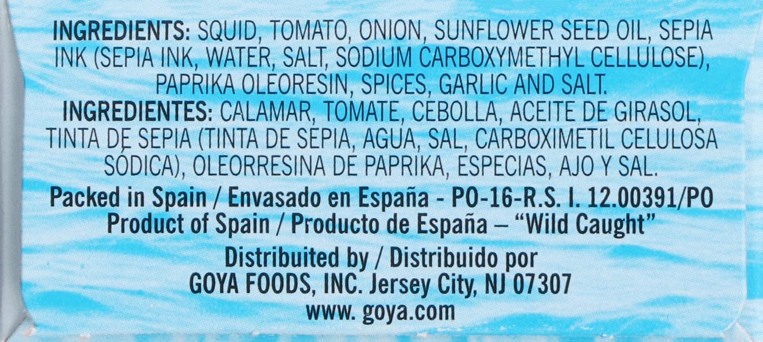 Goya Foods Premium Squid Pieces in Ink, 4 Ounce (Pack of 25)