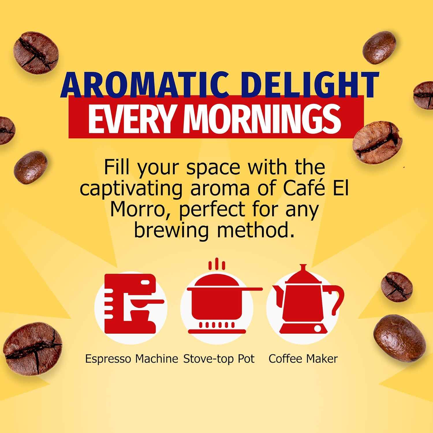 Café El Morro Dark Roast Espresso Ground Coffee, Bulk Coffee, Authentic Puerto Rican Style Coffee, Vacuum Sealed, Ground Espresso Beans, 9 oz (4 Pack)