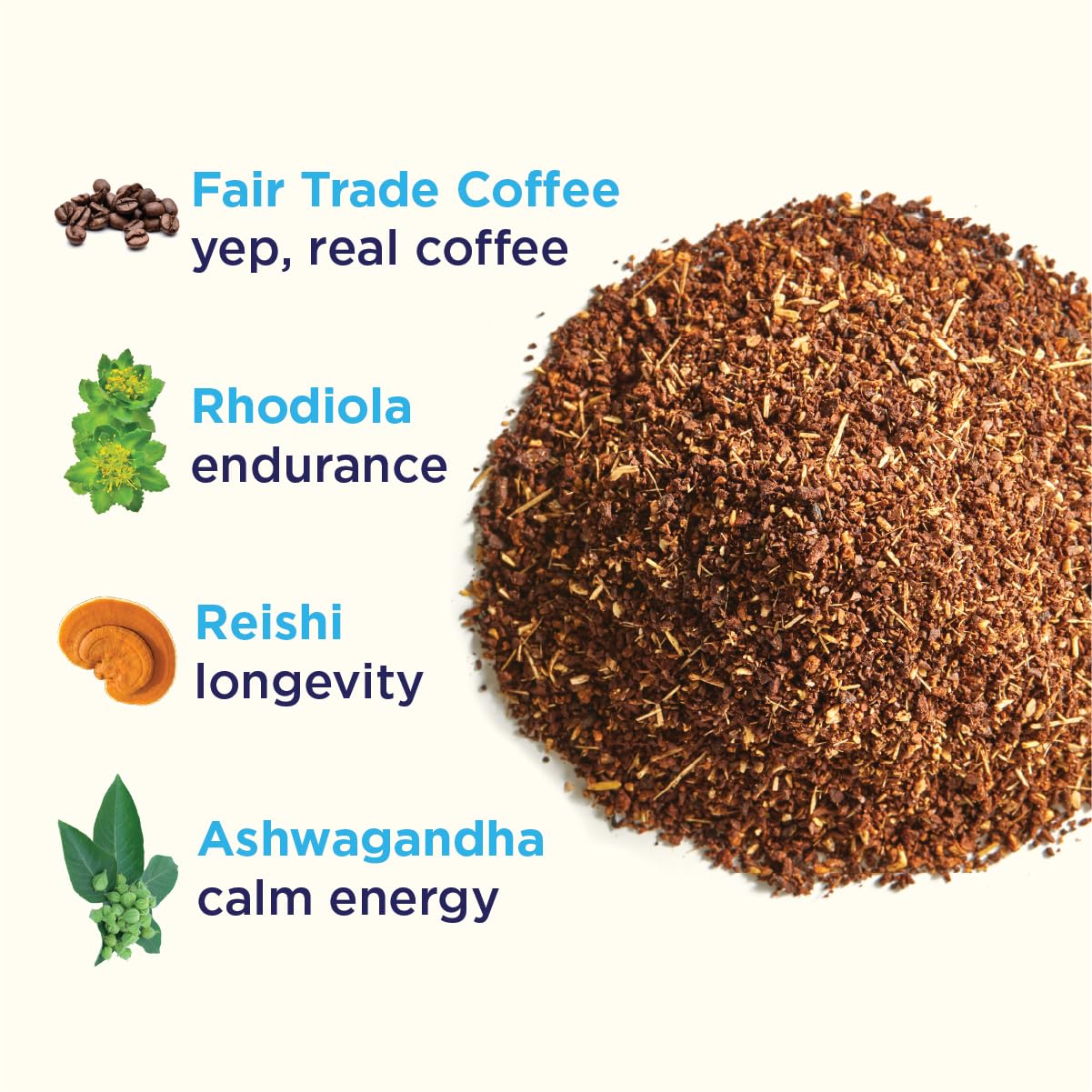 Rasa Dirty – Adaptogenic Mushroom-Boosted Coffee | Fair-Trade Coffee | Fruiting Body Mushrooms |Vegan, Keto, Whole 30, Ayurveda Wellness Tonic with Chaga + Reishi (8 oz / 30 Servings)