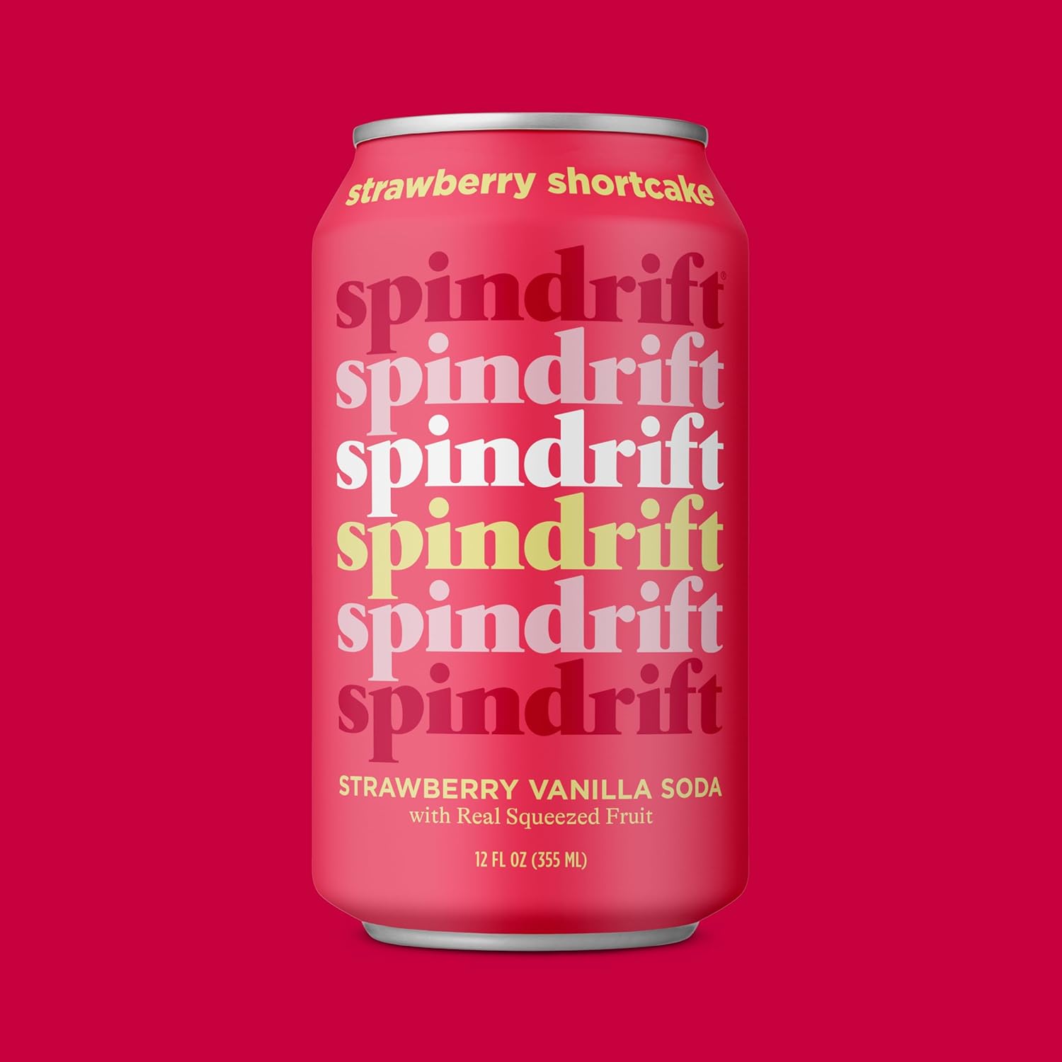 Spindrift Soda Strawberry Shortcake Soda with Real Squeezed Fruit 12 Pack Case