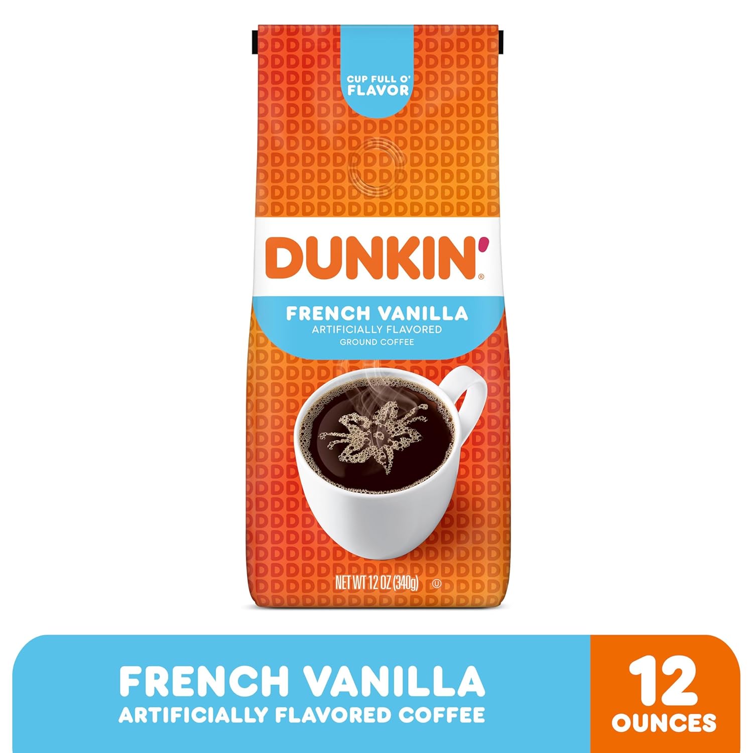Dunkin' French Vanilla Flavored Ground Coffee, 12 Ounce (Pack of 3)
