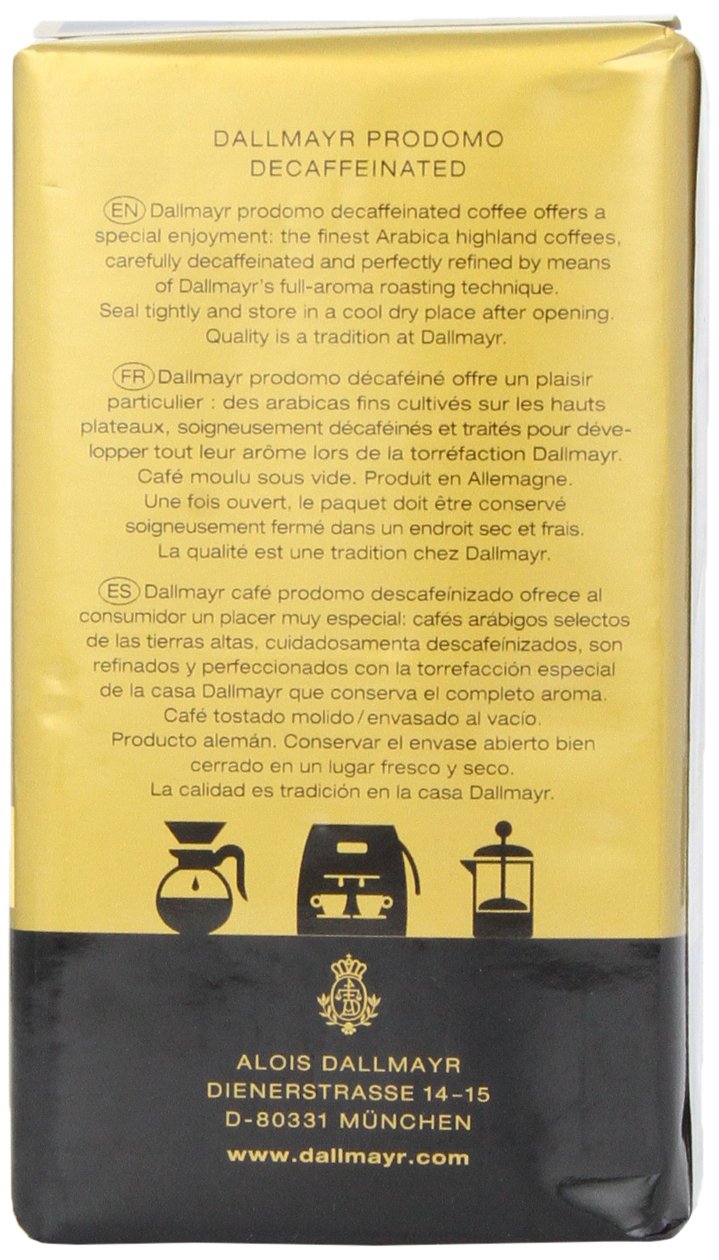 Dallmayr Prodomo Decaffeinated Ground Coffee, 8.8 Ounce