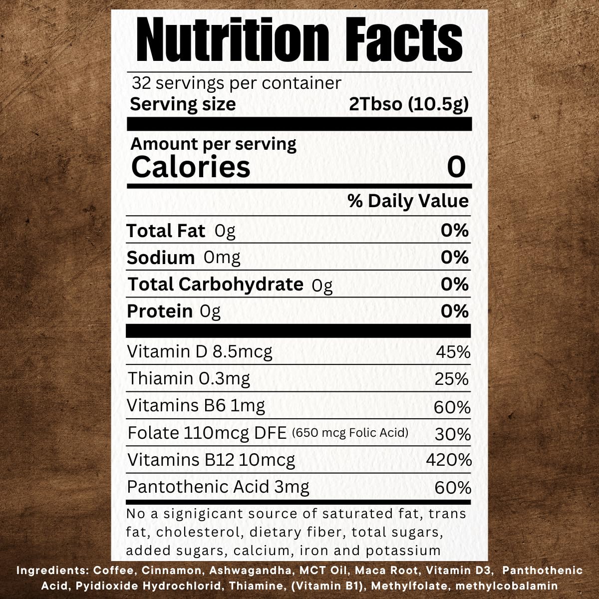 Morning Medic Wellness Coffee with Ashwagandha, MCT Oil, Maca Root, Vitamin B6, Vitamin B12, Vitamin D, and Cinnamon, Ground Coffee Medium Roast, 12 oz