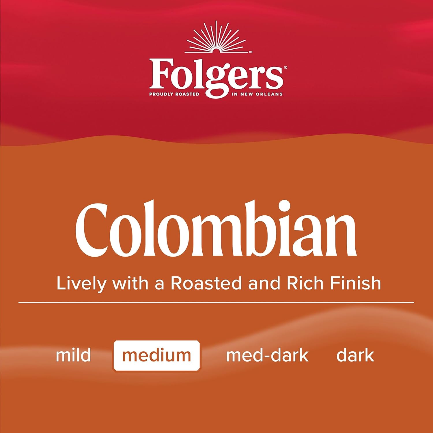 Folgers Colombian Medium Roast Ground Coffee, 22.6 Ounces (Pack of 6)