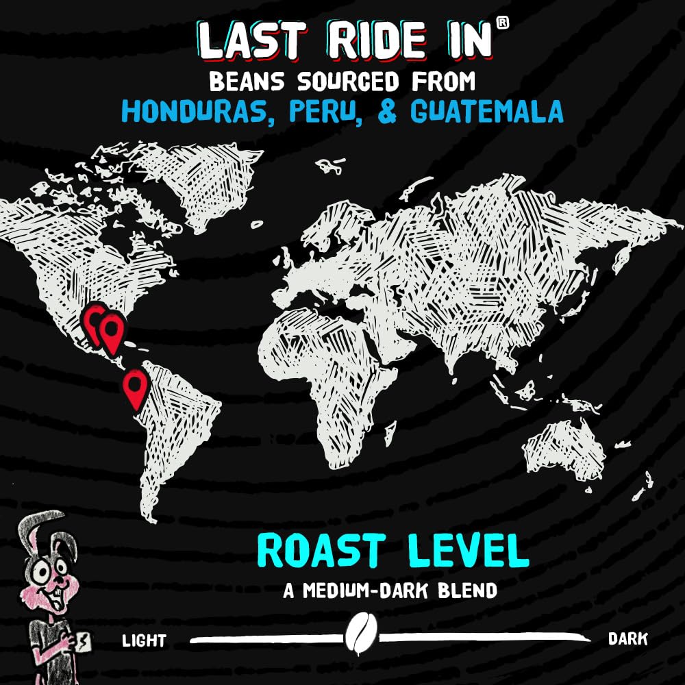 Punk Bunny Coffee Dark Medium Roast, Organic Ground Coffee, Last Ride In, 12 oz