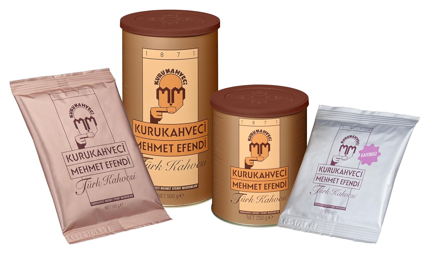 KURUKAHVECI MEHMET EFENDI Turkish Coffee, Arabica Beans, Roasted Ground,Rich Aroma, Fresh, Medium to Heavy-bodied, Original Taste Since 1871 (17.6 OZ / 500 Gr) Pack of 2