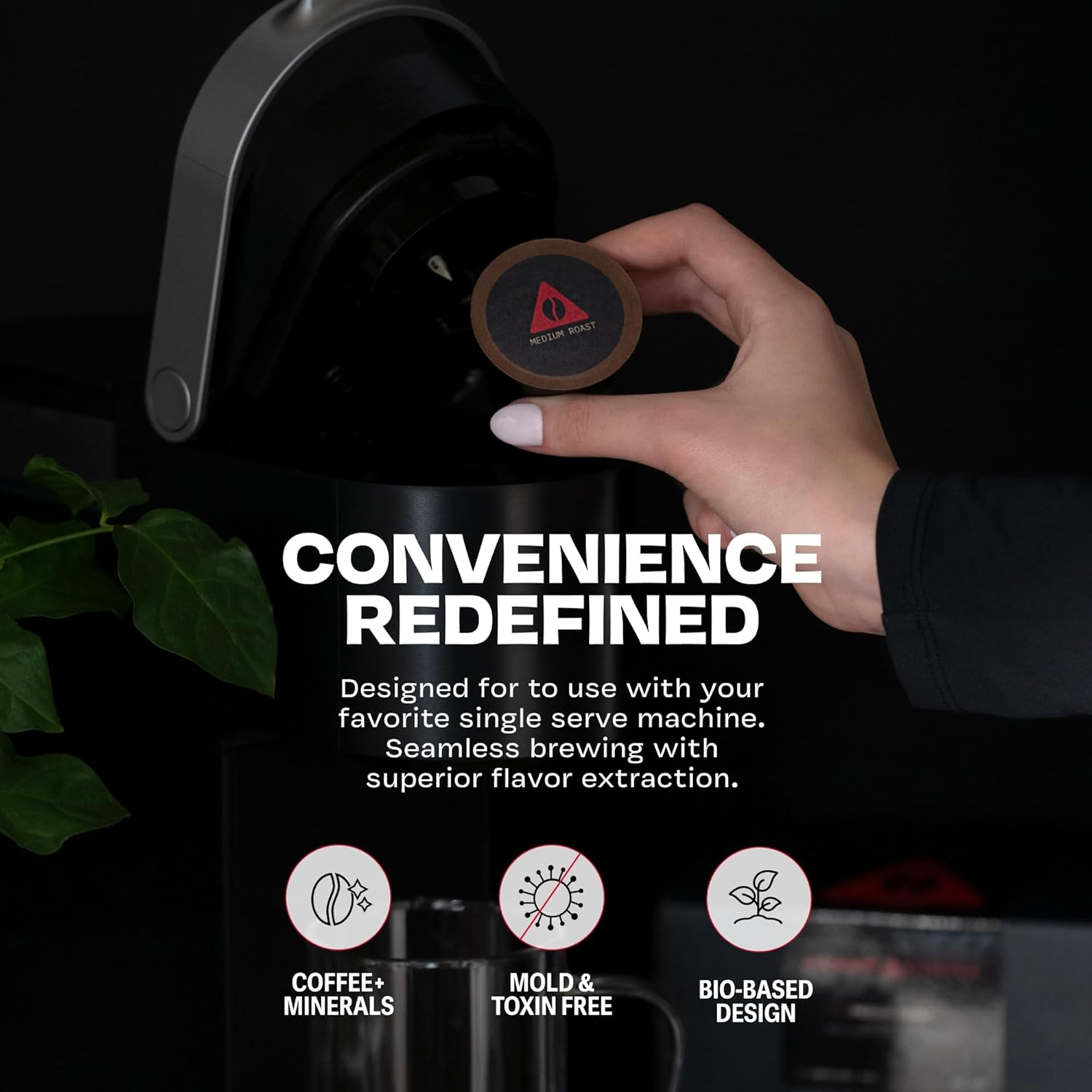 Danger Coffee by Dave Asprey, Remineralized, Mold Free & Lab Tested Compostable Pods | Dark Roast 12 Pods