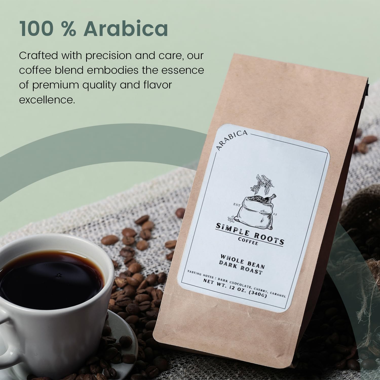 100% Arabica Dark Roast Ground Coffee Powder - High Altitude, Freshly Medium Roasted for Rich Flavor - Pure Brew Finest Beans (Drip, 12 Oz)