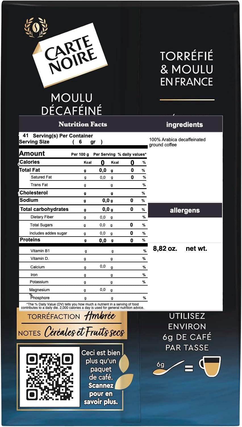 Carte Noire Infini decaf ground coffee, 8.8-Ounce Packages (Pack of 2)