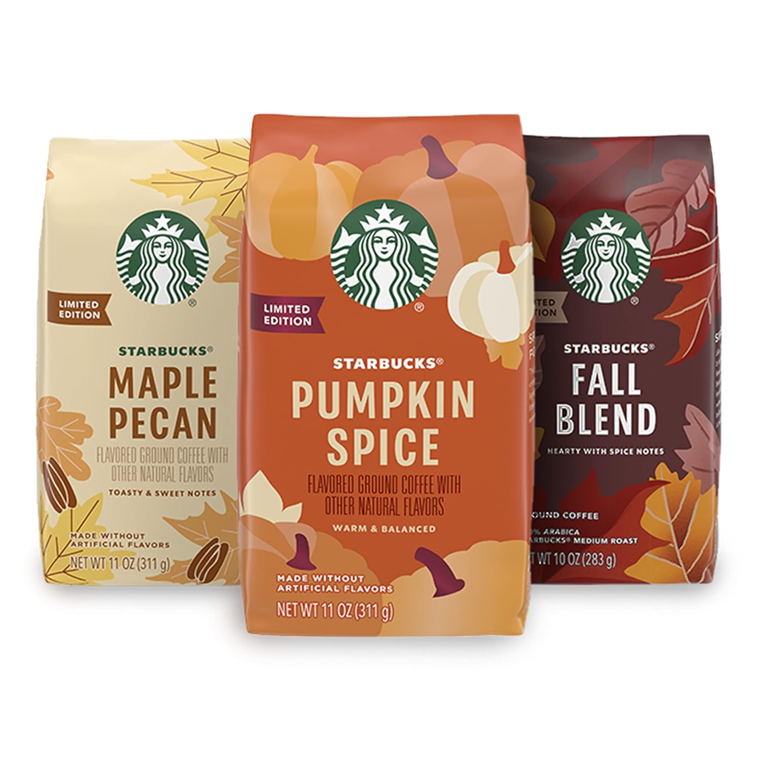 Starbucks Dark Roast Ground Coffee, Variety Pack, 3 bags (12 oz each)