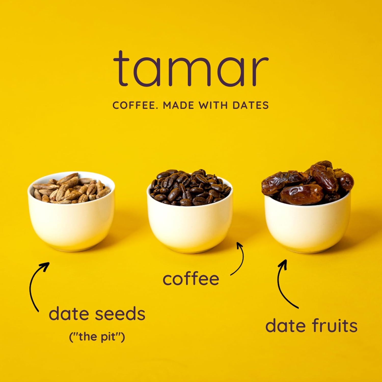 Date Coffee by Tamar | Discover The Smooth Sweetness Of Coffee Powered By Dates | Unique Organic Coffee & Organic Dates Blend, Low Acid, Medium Roast (12oz/21 servings)