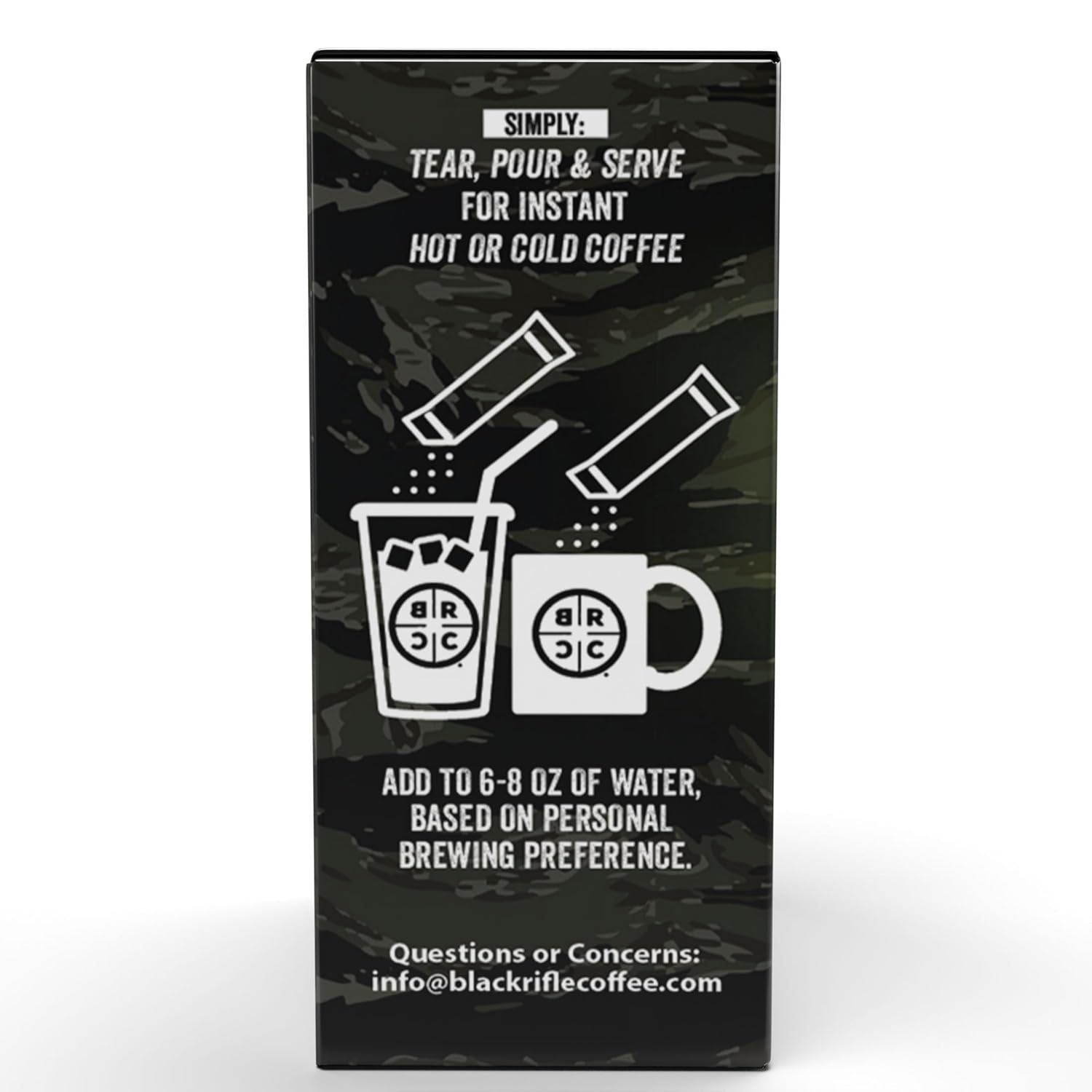 Black Rifle Coffee Company Instant Coffee Sticks - Roasted Blend Made from Pure Arabica Beans - Colombian & Brazilian Beans - Veteran Founded & American Made (Just Black, 48 Count)