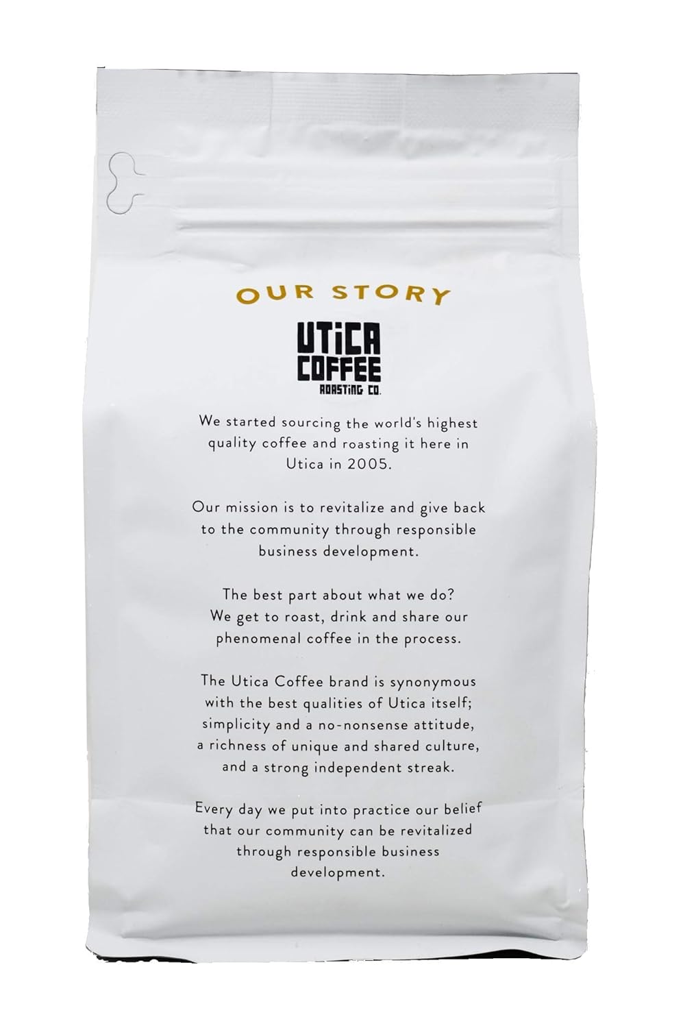 Utica Coffee Roasting Co. House Blend| Specialty Medium Roasted Ground Coffee | 16 OZ Reclosable Bag