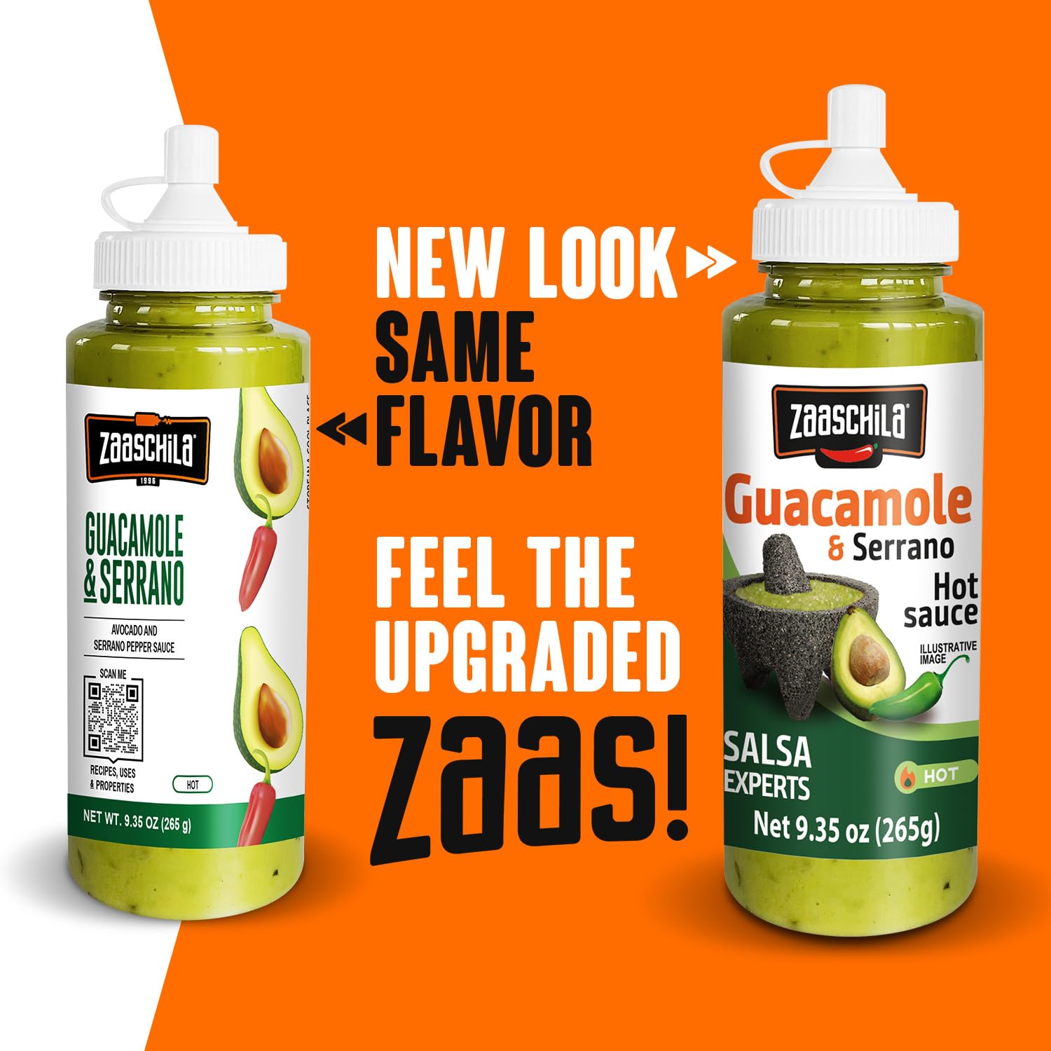 Zaaschila Guacamole & Serrano Sauce - 9.35oz (265g) - Creamy & Spicy Flavor, Perfect for Tacos, Chips, and Dips