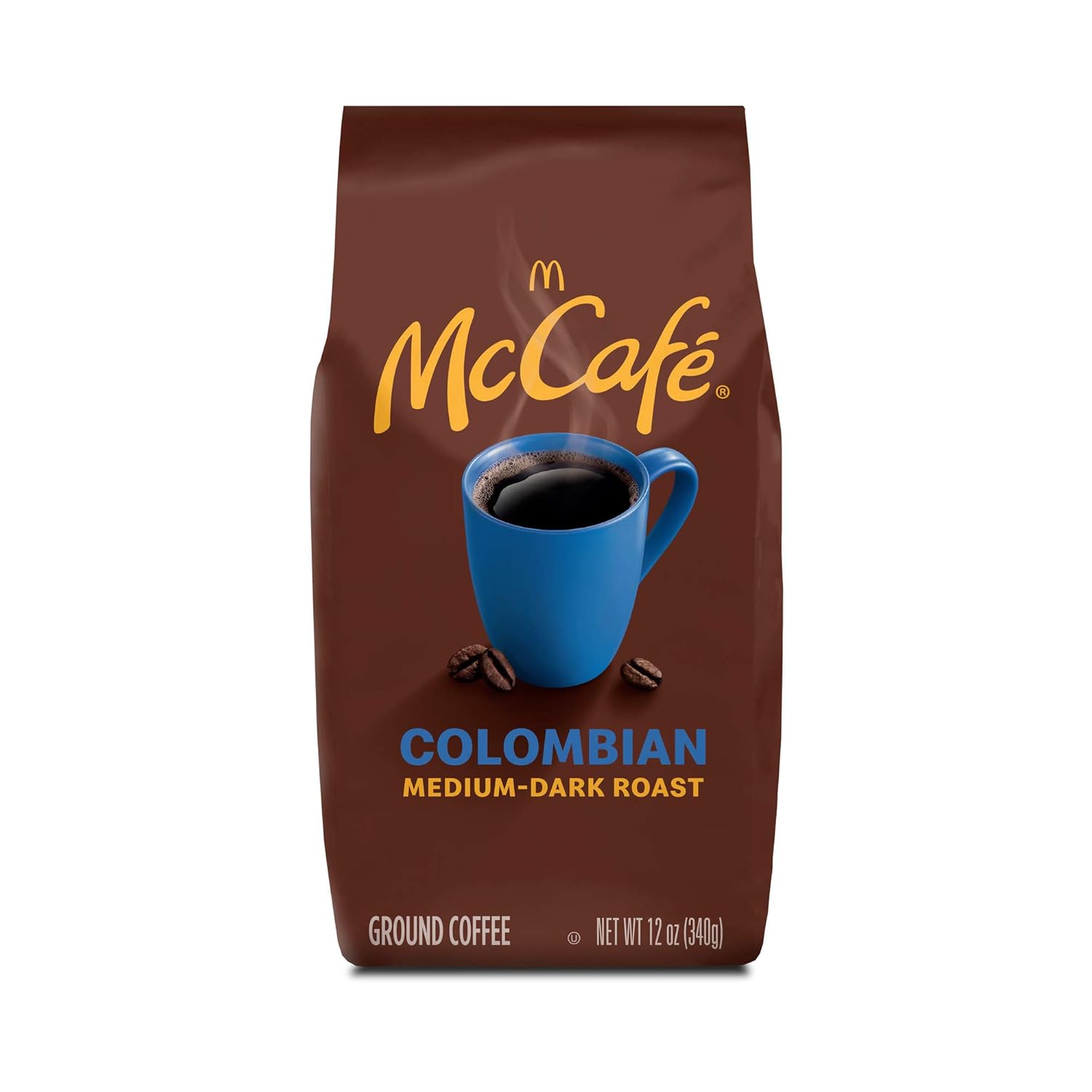 McCafe Colombian, Medium-Dark Roast Ground Coffee, 12 oz Bag (Pack of 2)