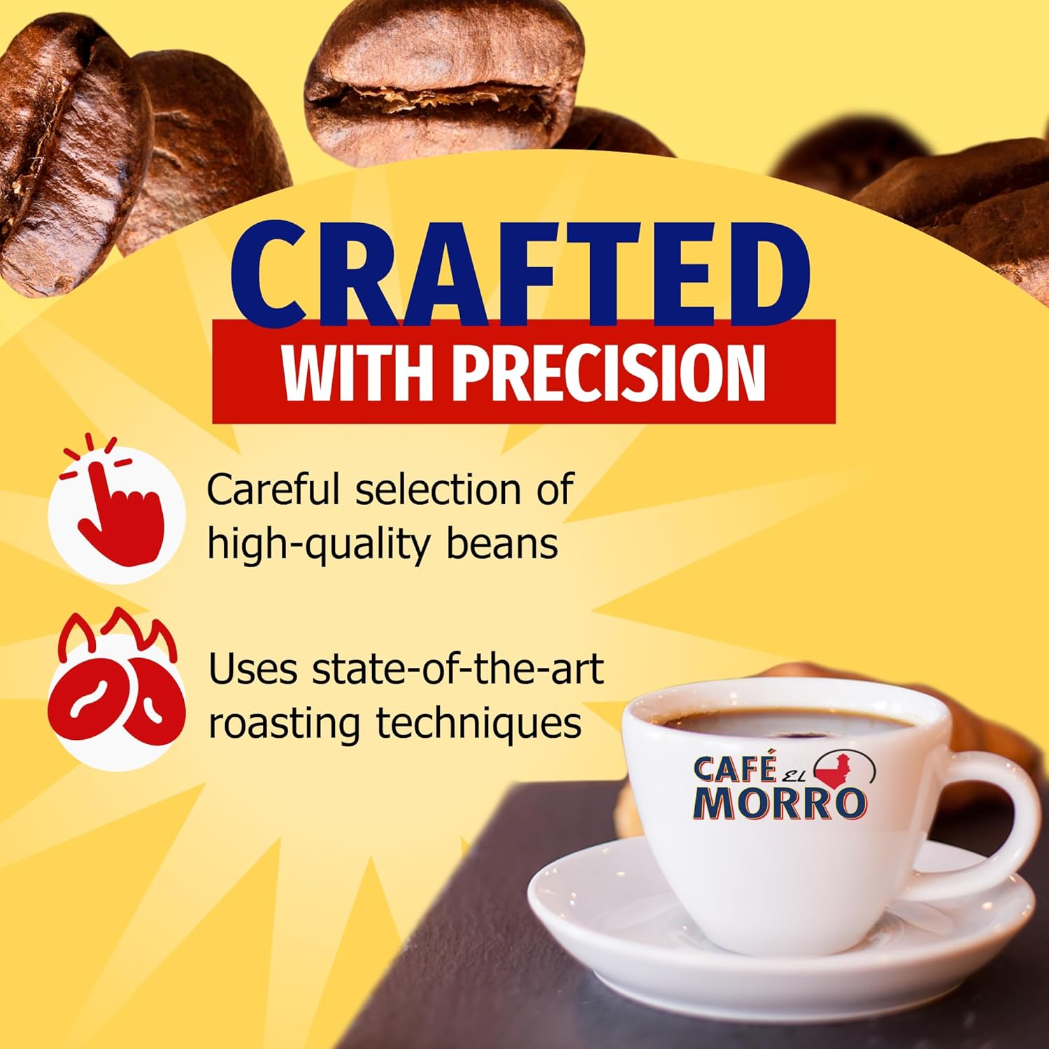 Premium Ground Coffee, Café El Morro, (6 oz), Pack of 24, Gourmet Dark Roast Espresso Coffee, Vacuum Pack, Experience the Rich Taste of Puerto Rican Style Espresso