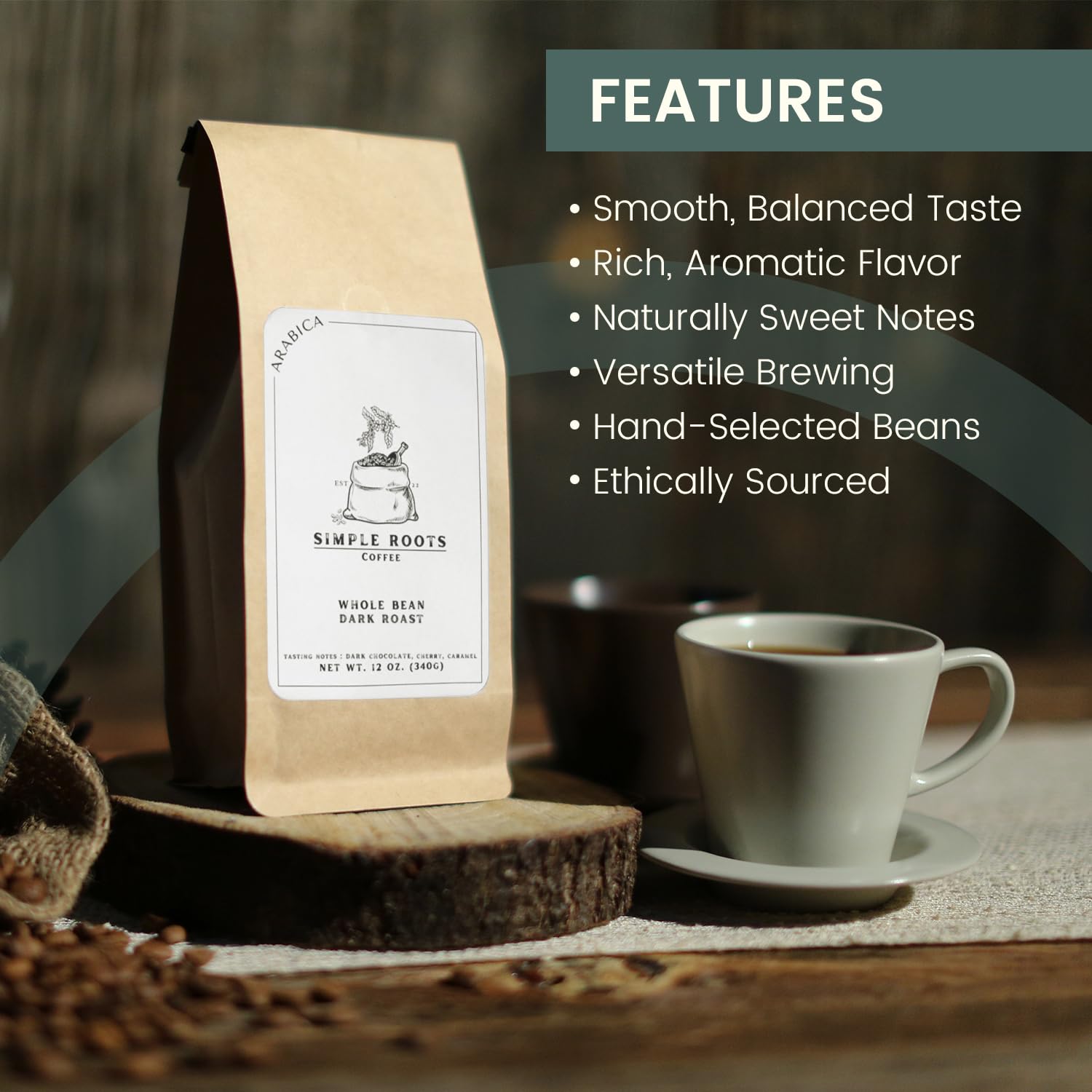100% Arabica Dark Roast Ground Coffee Powder - High Altitude, Freshly Medium Roasted for Rich Flavor - Pure Brew Finest Beans (Drip, 12 Oz)