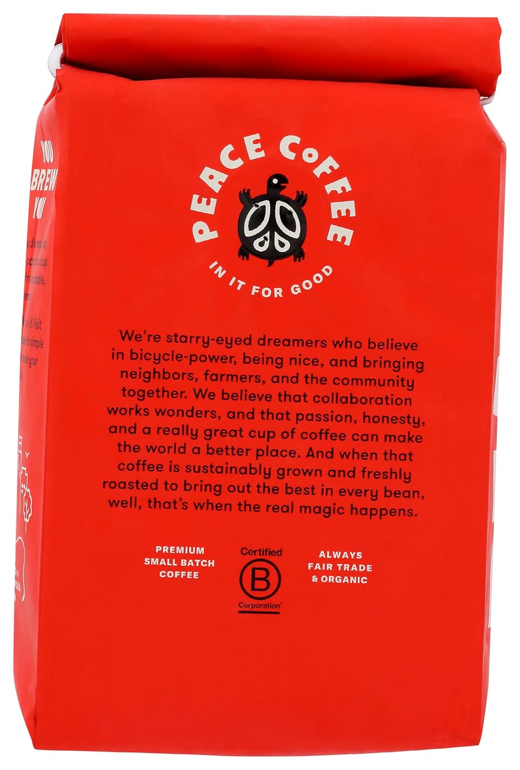 Peace Coffee French Roast Ground Coffee, Organic Fair Trade Dark Roast, 12 OZ
