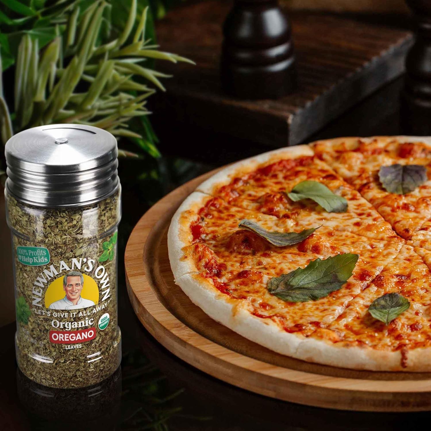 Newman's Own Organic Oregano Leaves; Great on Pasta, Dressings, and Marinades, USDA Certified Organic; Non-GMO; Kosher; 1.75Oz. Bottle