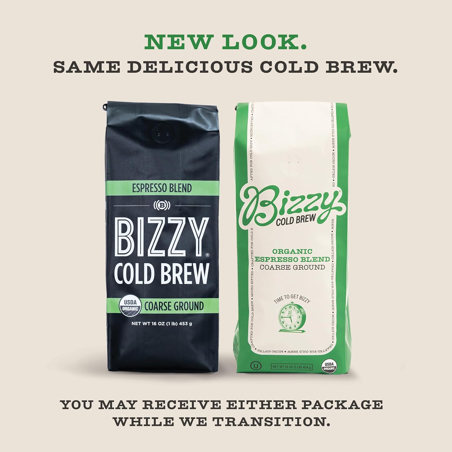 Bizzy Organic Cold Brew Coffee | Bundle | Coarse Ground Coffee | Espresso Blend 1 LB + Espresso Blend Brew Bags 4-count | 2 Pack
