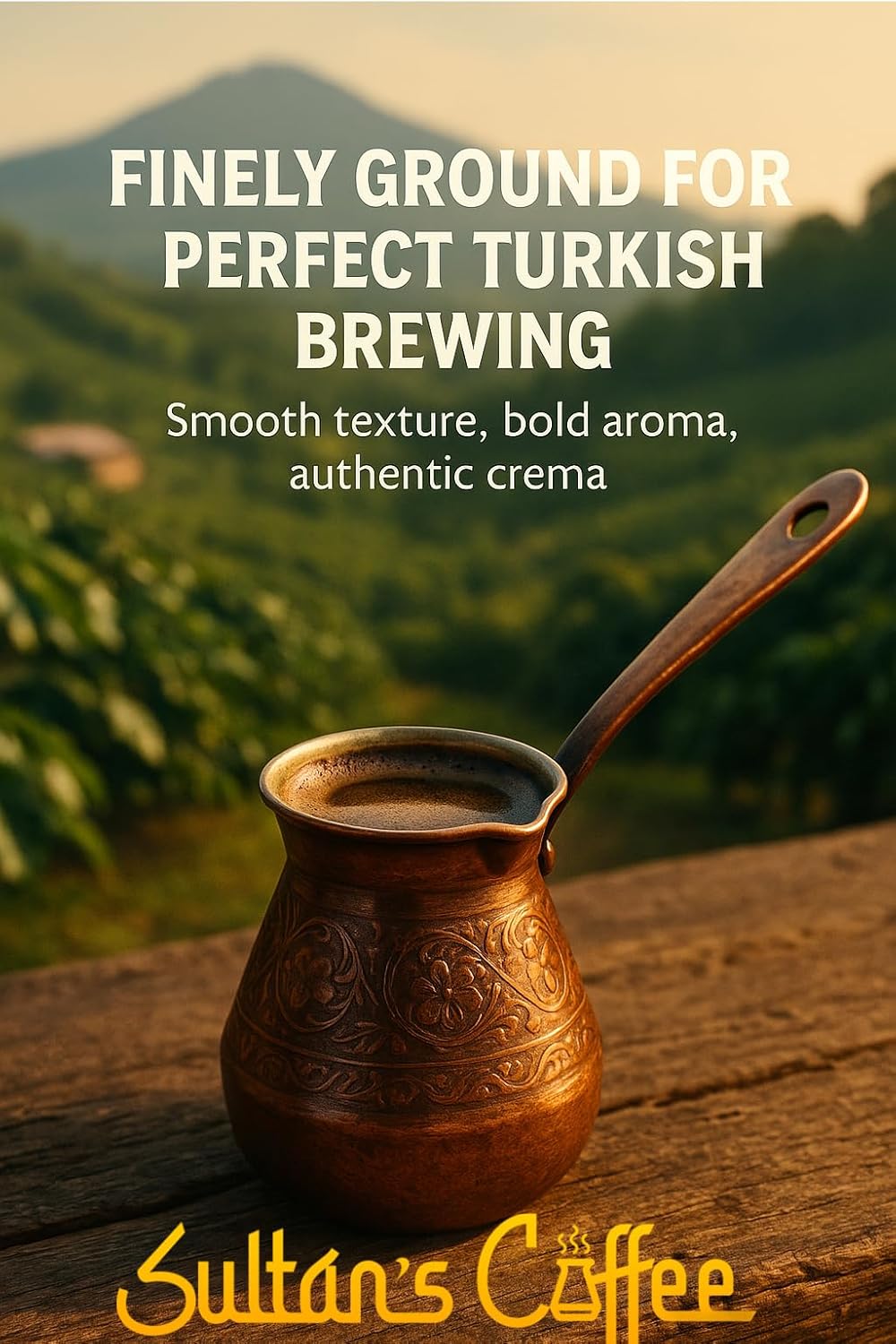 Sultan’s Coffee – Turkish Coffee | Finely Ground Arabica from El Salvador – Medium Roast, Rich Crema, Ideal for Cezve Brewing, 10 Ounces
