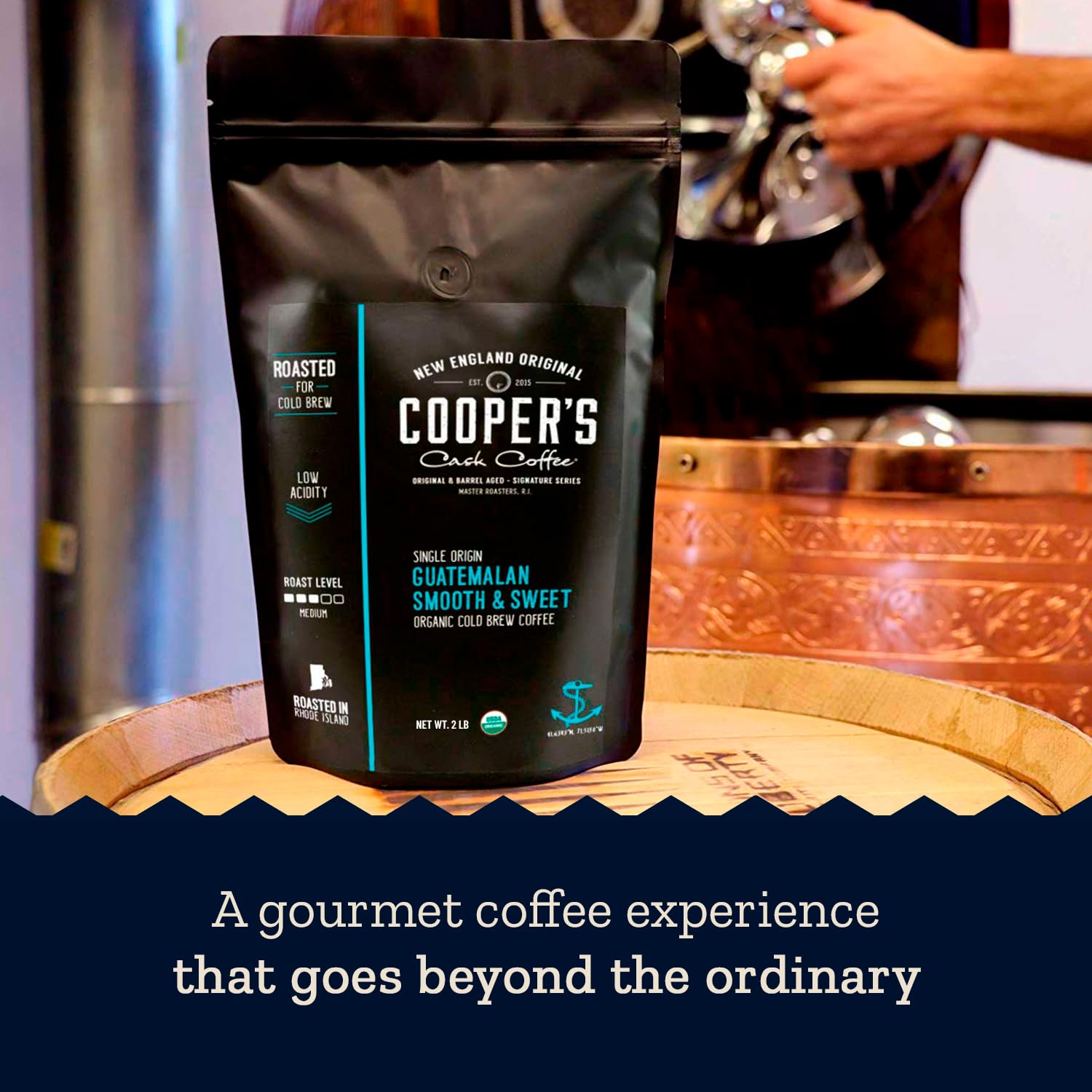 Organic Cold Brew Coffee - Guatemalan Coffee Beans Crafted For Cold Brewing - Ground, Medium Roast, 2 lb