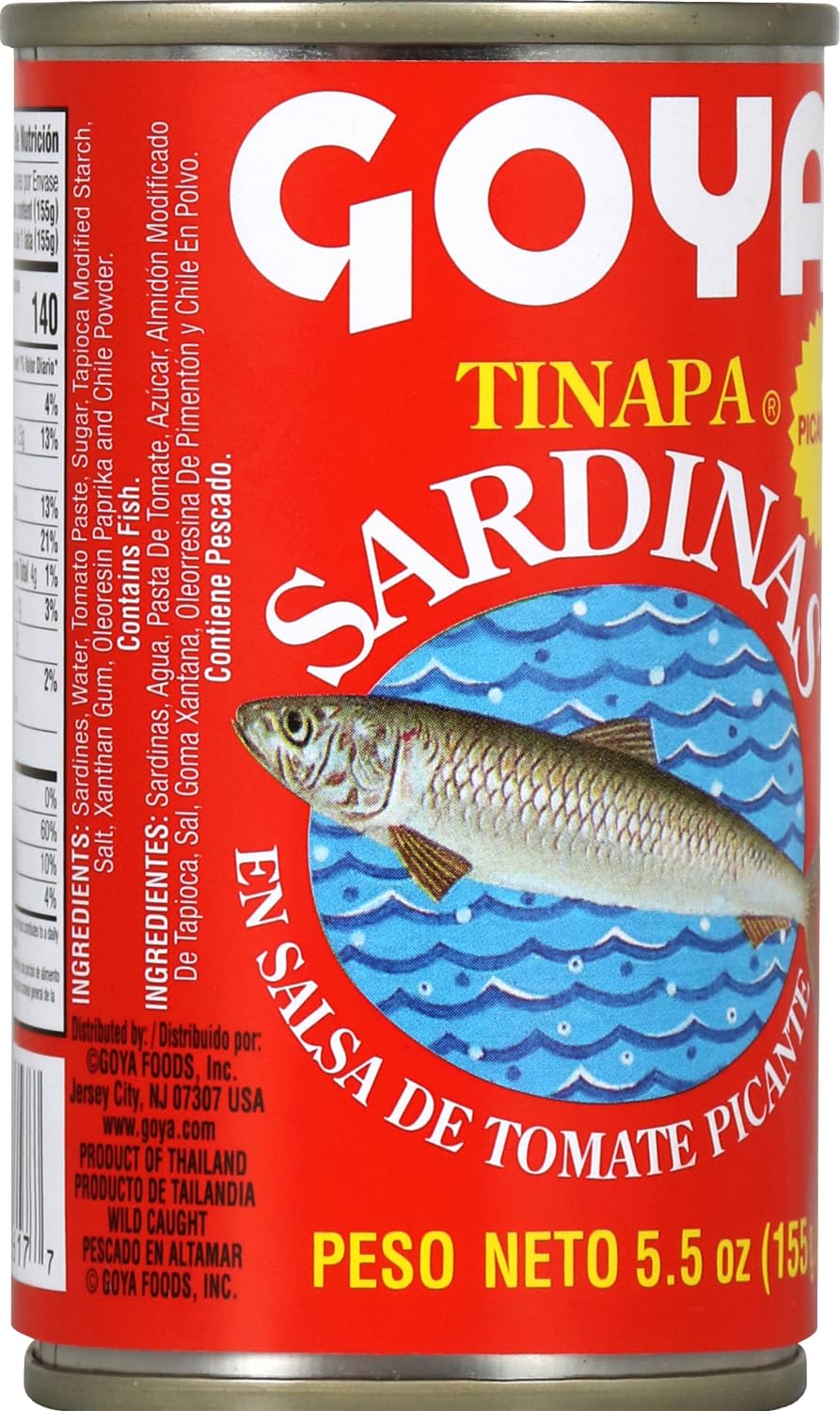 Goya Foods Sardines in Hot Tomato Sauce, 5.5 Ounce (Pack of 50)